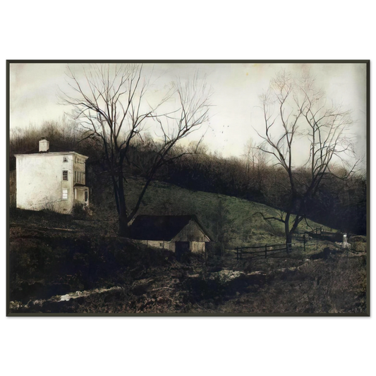 Andrew Wyeth  EVENING AT KUERNERS Framed Art Print  - Aluminum Frame - 21x29.7 cm / 8x12"