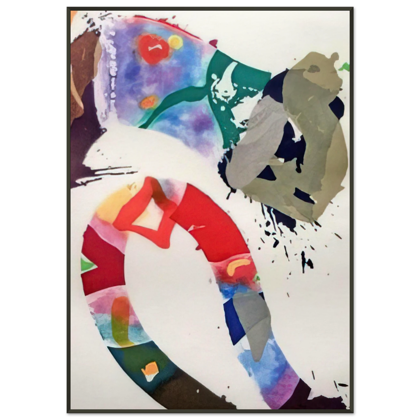 Sam Francis Untitled SFE 092 Framed Art Print - Aluminum Frame - 21x29.7 cm / 8x12"