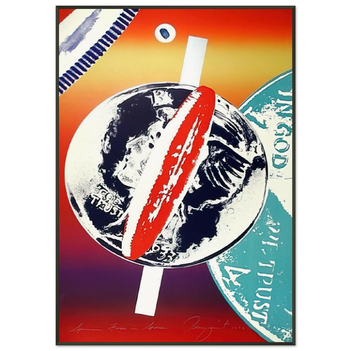 James Rosenquist Spinning Faces in Space Framed Art Print - Aluminum Frame - 21x29.7 cm / 8x12"