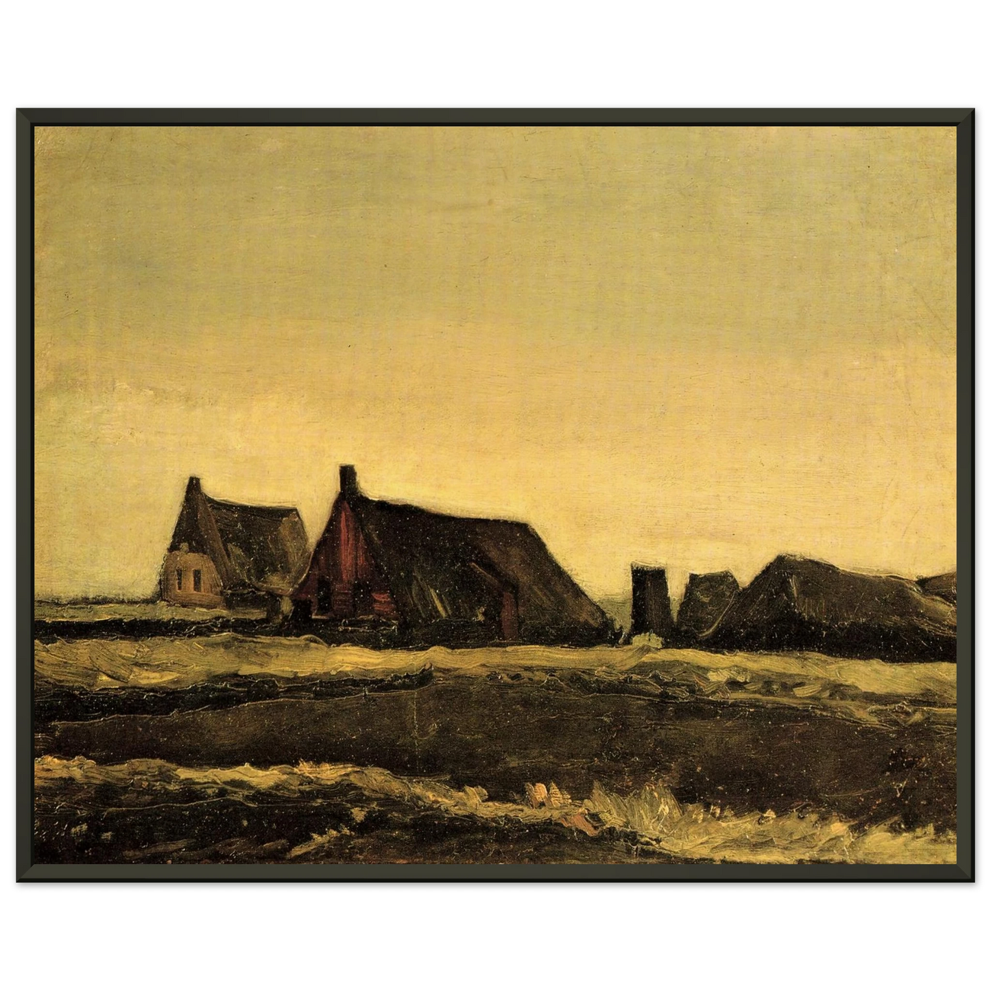 Vincent van Gogh  Cottages Framed Art Print  - Aluminum Frame - 60x80 cm / 24x32 inches
