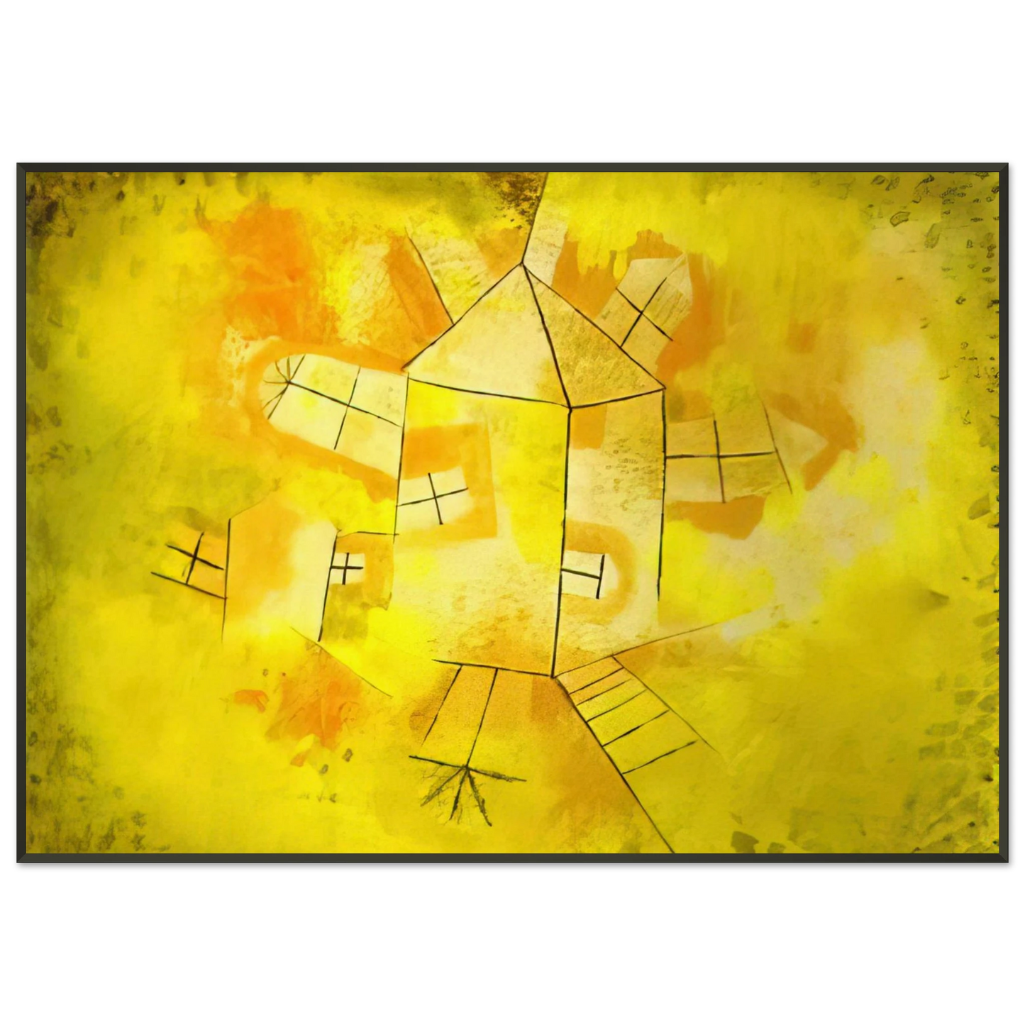 Paul Klee REVOLVING HOUSE 1921 Framed Art Print - Aluminum Frame - 21x29.7 cm / 8x12"