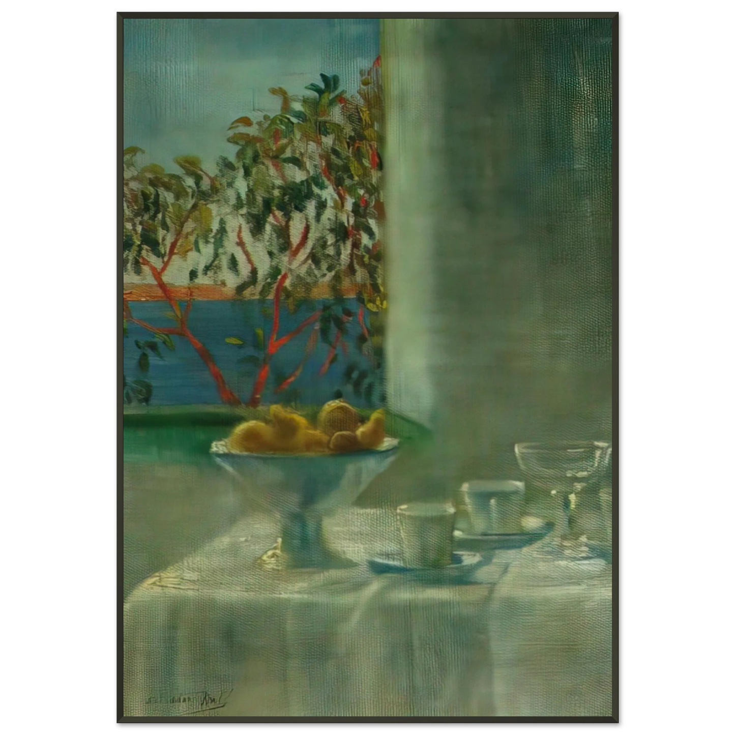 Salvador Dali STILL LIFE BY A WINDOW Framed Art Print - Aluminum Frame - 21x29.7 cm / 8x12"