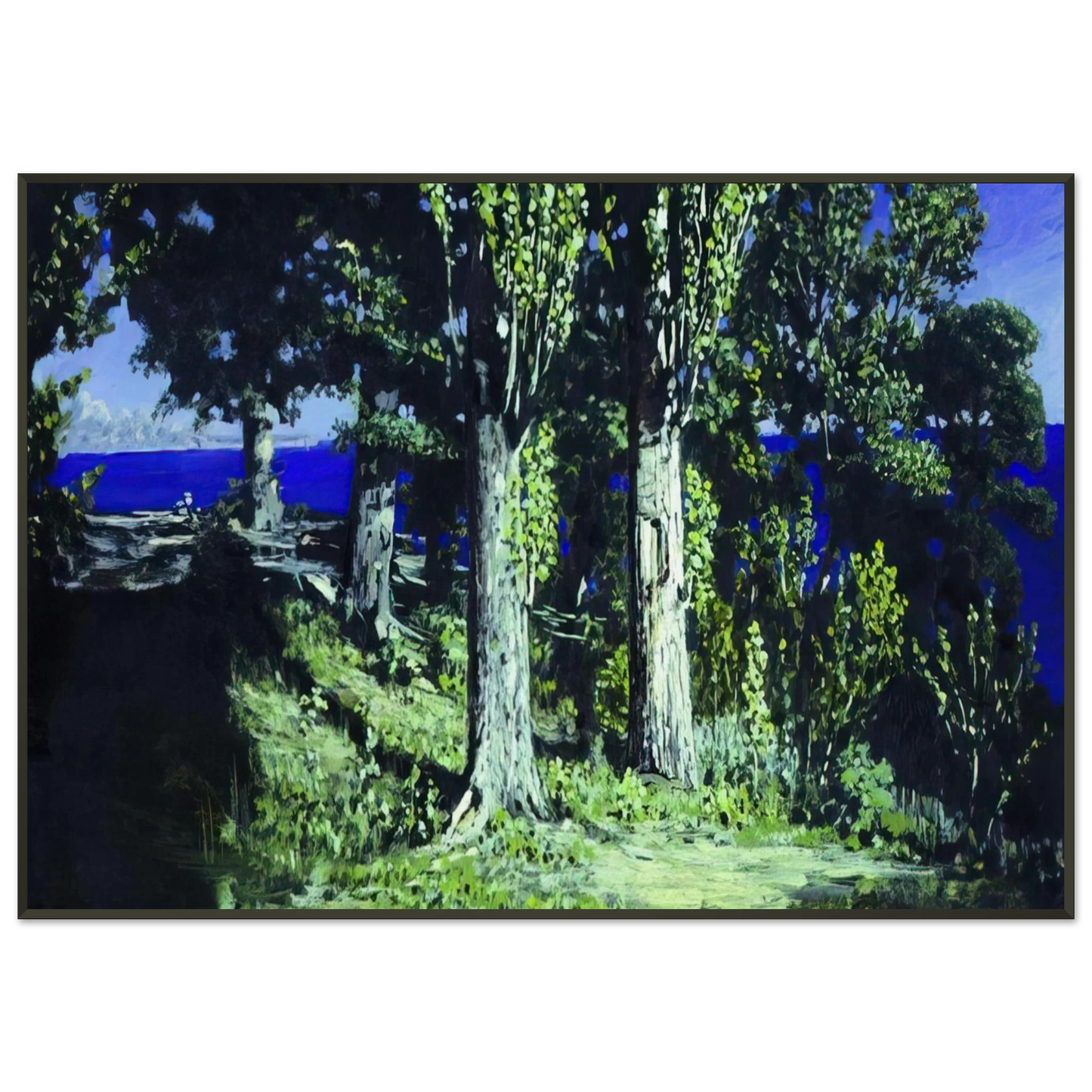 Arkhyp Kuindzhi Cypresses on a Seashore The Crimea Framed Art Print - Aluminum Frame - 21x29.7 cm / 8x12"