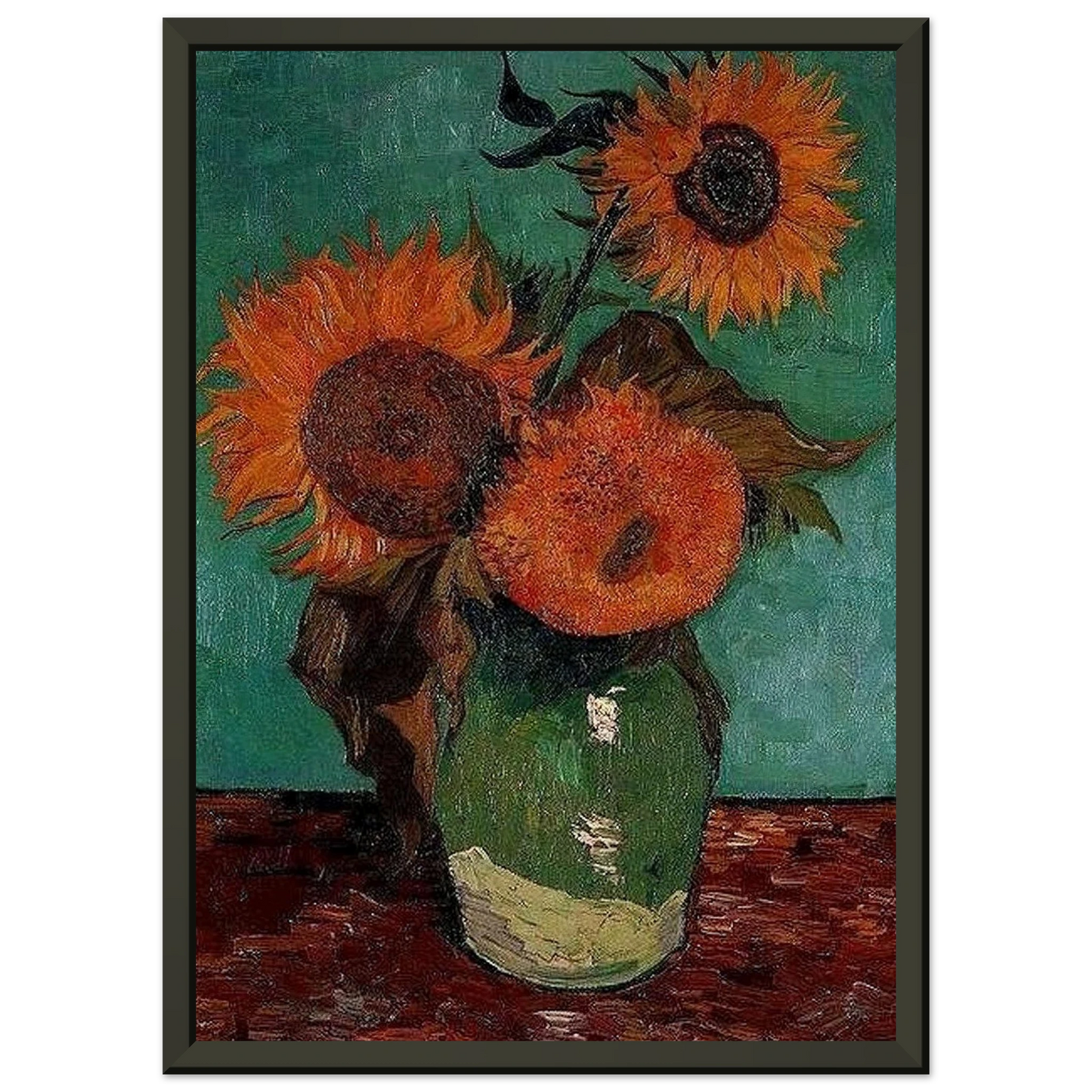 Vincent van Gogh  Sunflowers Framed Art Print  - Aluminum Frame - 60x80 cm / 24x32 inches