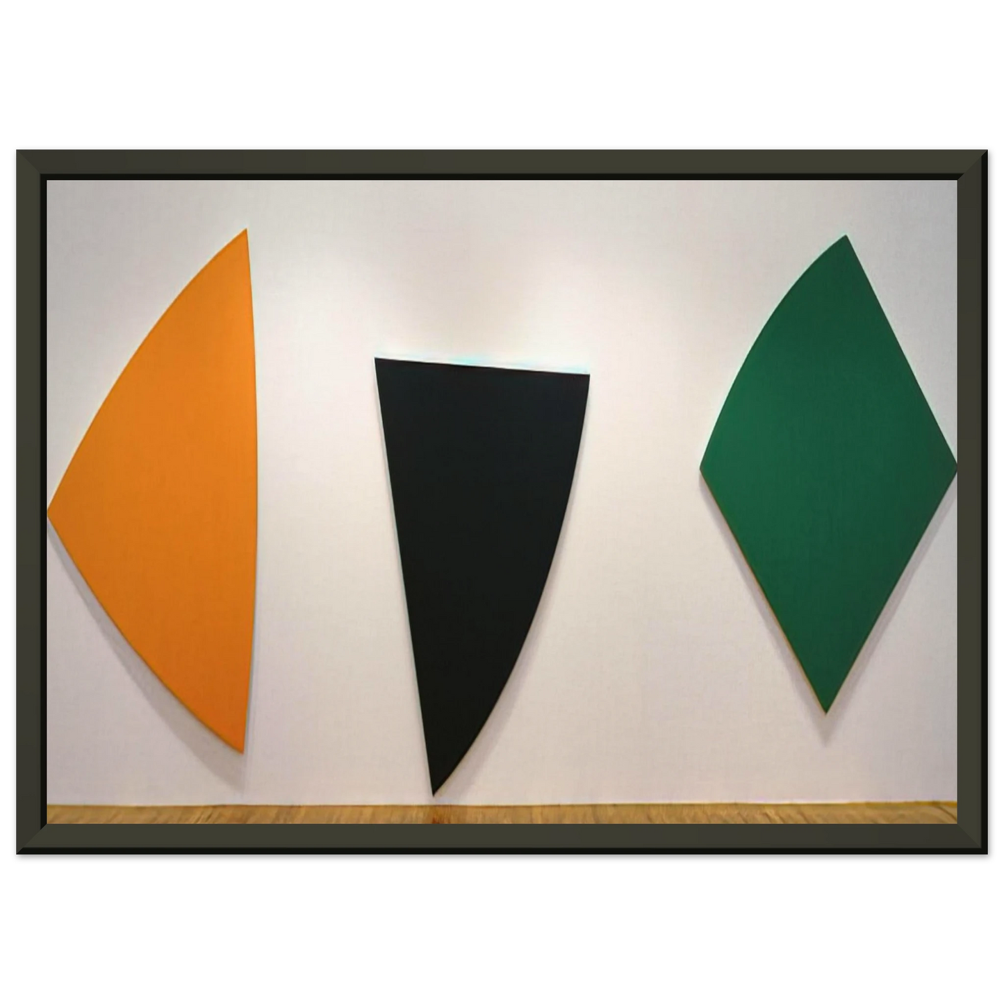 Ellsworth Kelly Three Panels Orange Dark Gray Green Framed Art Print - Aluminum Frame - 40x50 cm / 16x20 inches