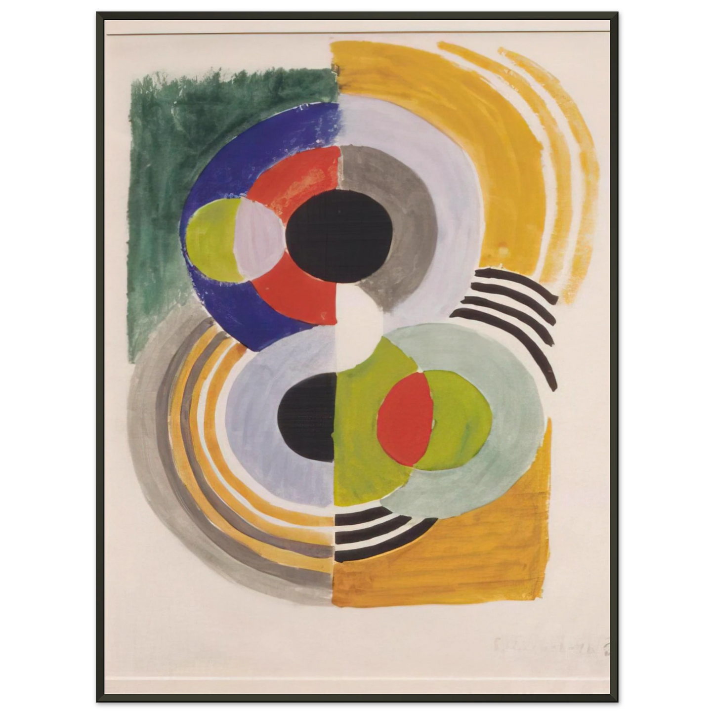 Sonia Delaunay COMPOSITION WITH DISCS Framed Art Print - Aluminum Frame - 60x80 cm / 24x32 inches