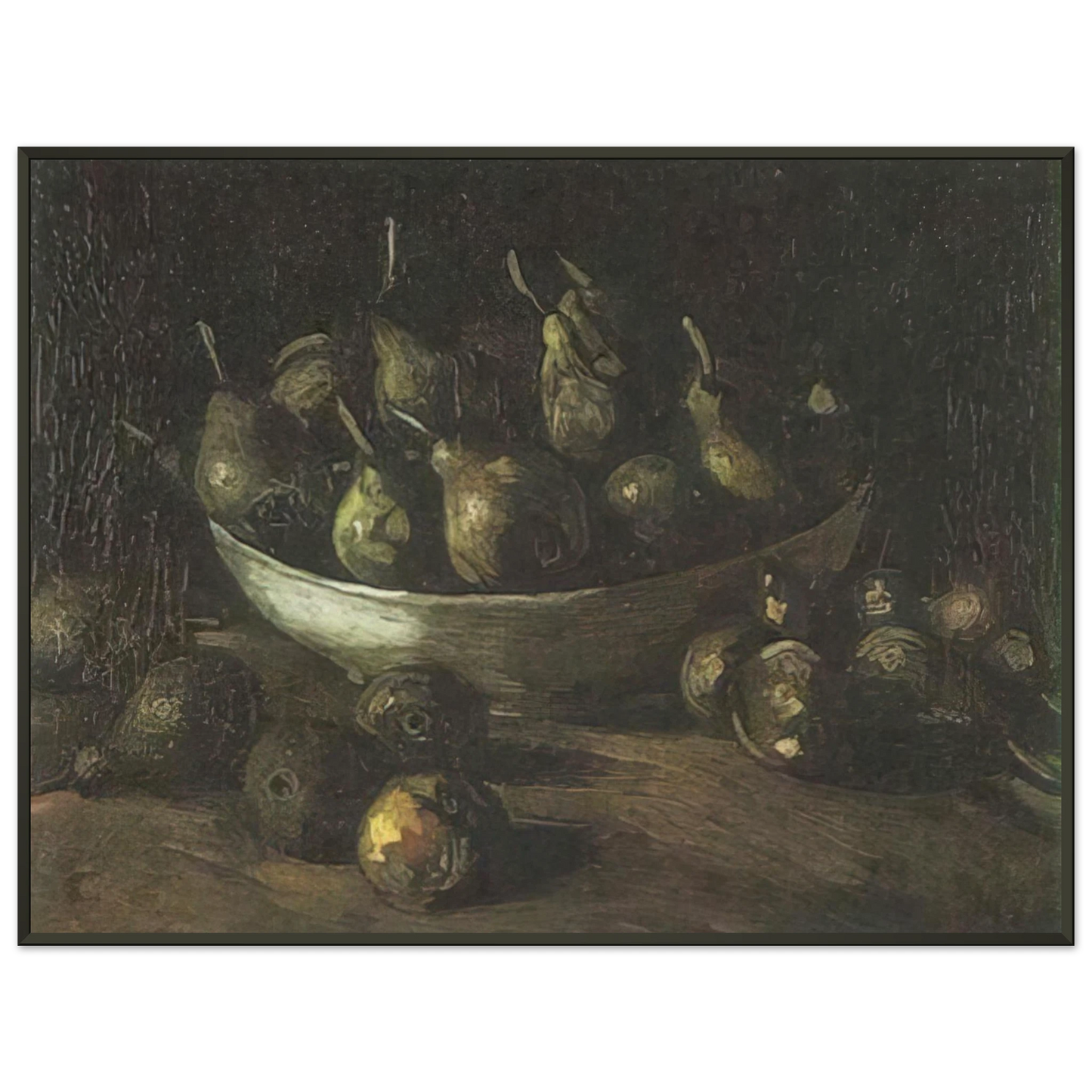 Vincent van Gogh  Still life with an Earthern bowl and pears Framed Art Print  - Aluminum Frame - 40x50 cm / 16x20 inches