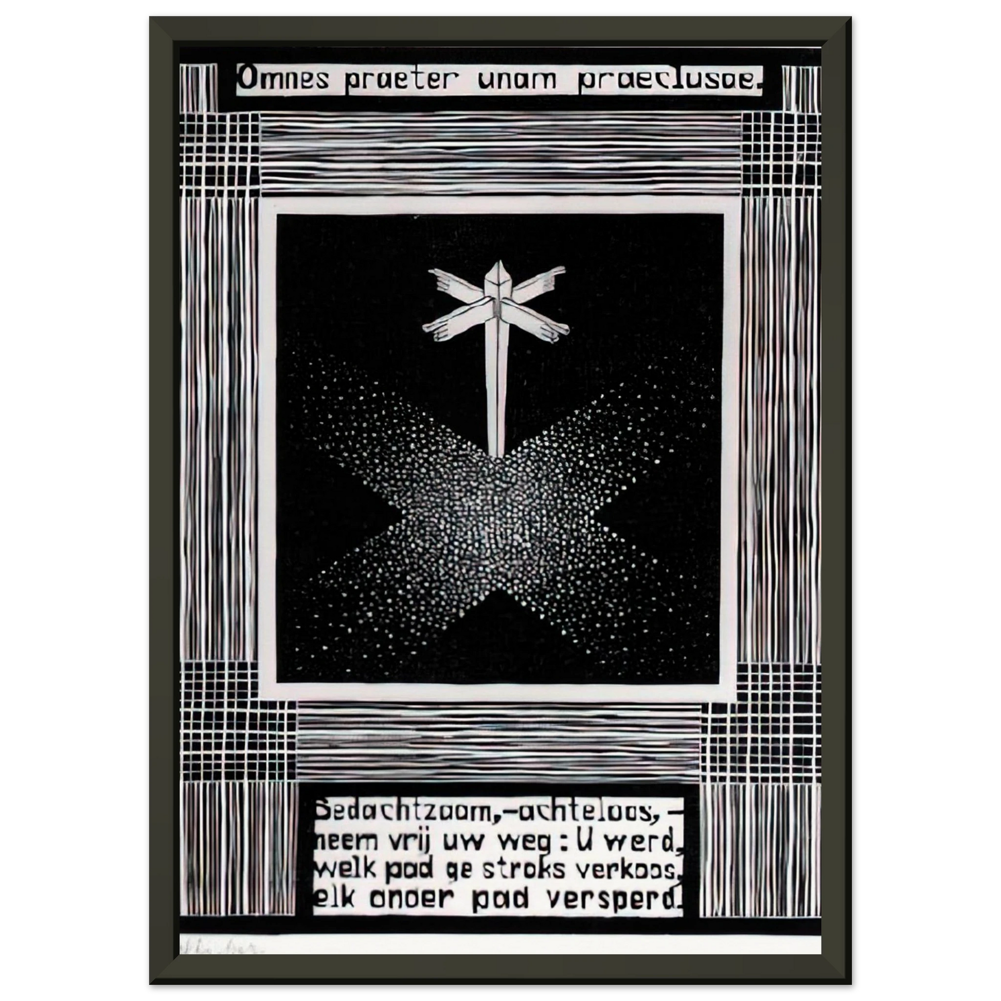 MC Escher  EMBLEMATA SIGNPOST Framed Art Print  - Aluminum Frame - 40x50 cm / 16x20 inches