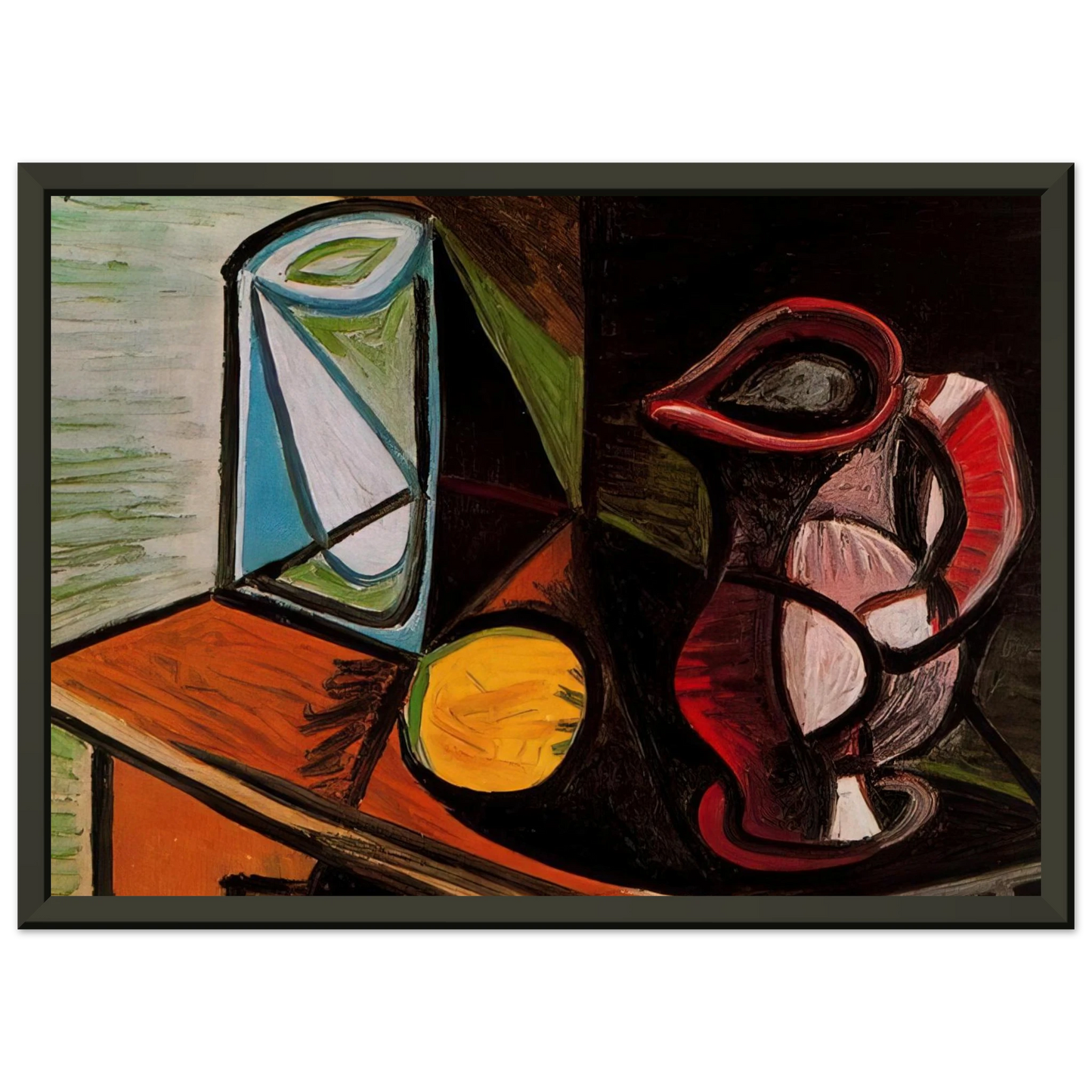 Pablo Picasso Glass and pitcher Framed Art Print - Aluminum Frame - 40x50 cm / 16x20 inches