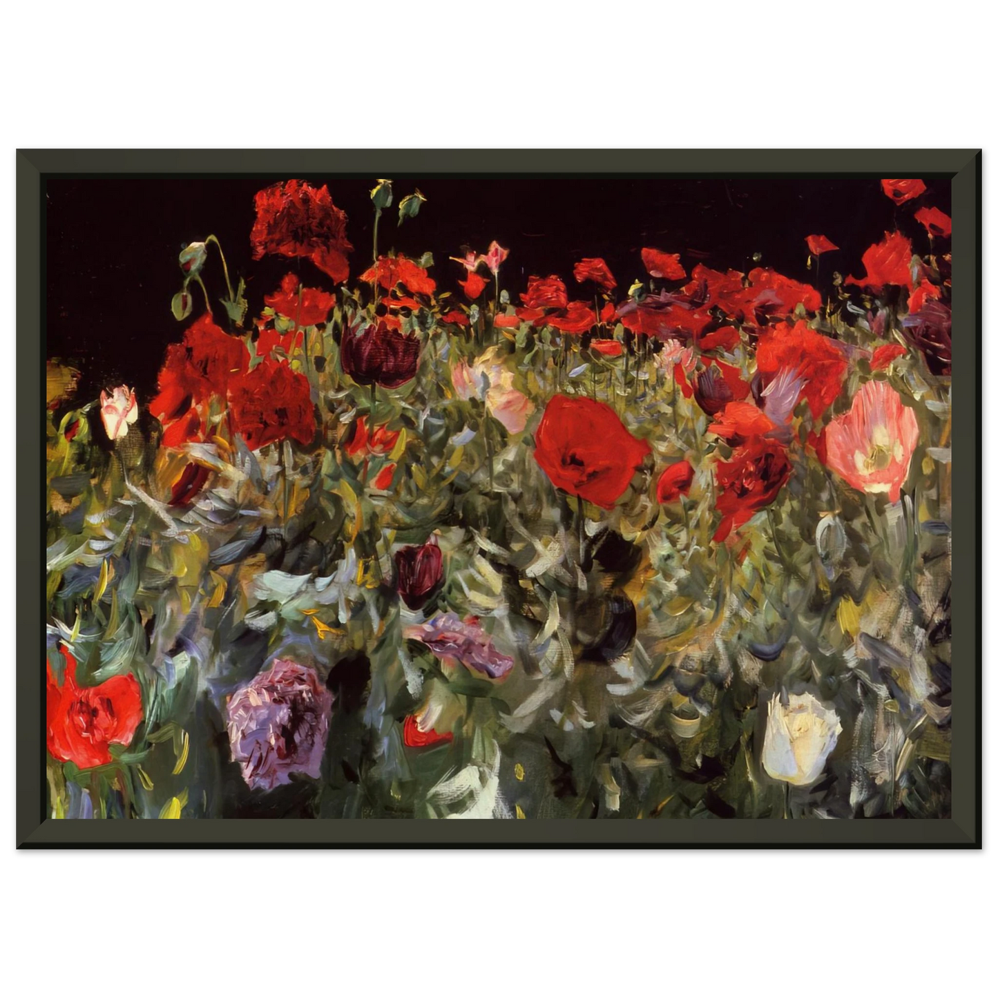 John Singer Sargent Poppies Framed Art Print - Aluminum Frame - 60x80 cm / 24x32 inches