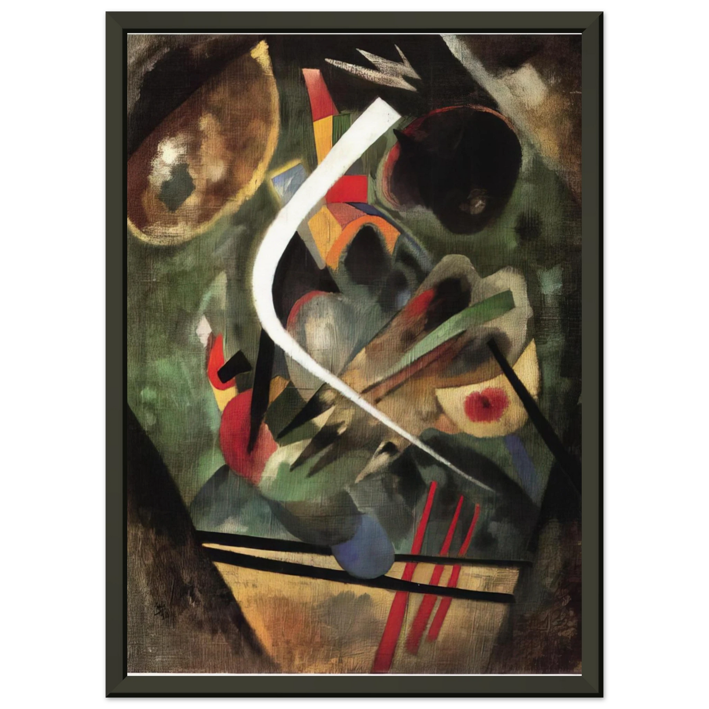 Wassily Kandinsky WHITE STROKE 1920 Framed Art Print - Aluminum Frame - 70x100 cm / 28x40 inches