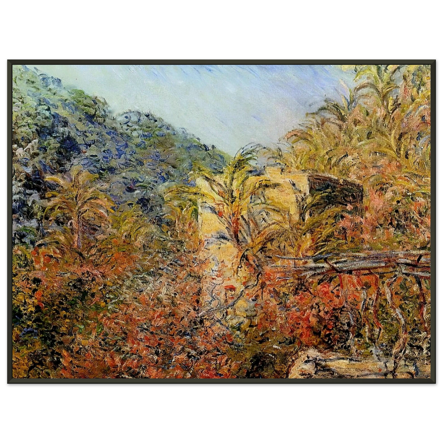 claude monet The Valley of Sasso Sunshine Framed Art Print - Aluminum Frame - 40x50 cm / 16x20 inches