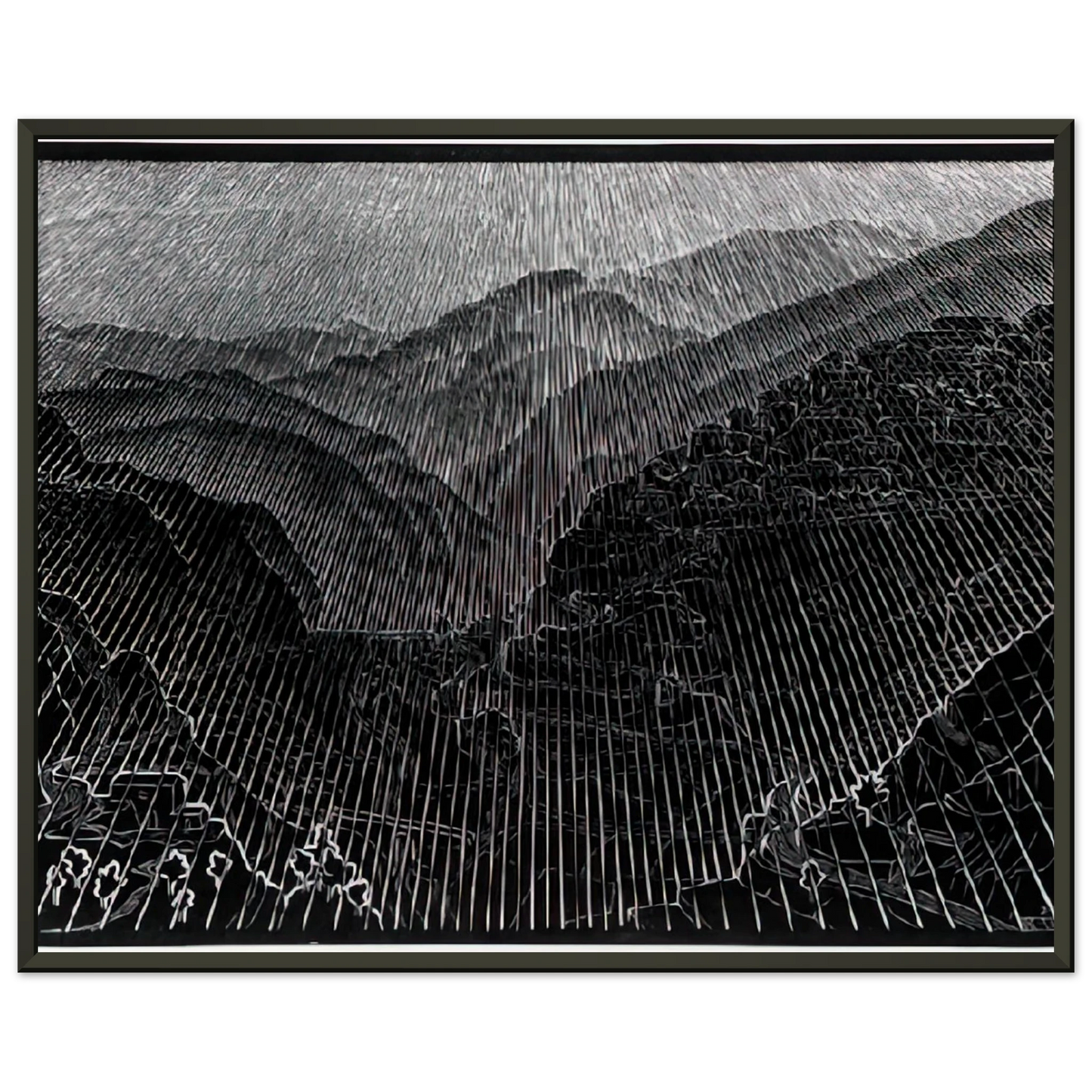 MC Escher  ROSSANO CALABRIA FEBRUARY 1931 1931 Framed Art Print  - Aluminum Frame - 40x50 cm / 16x20 inches