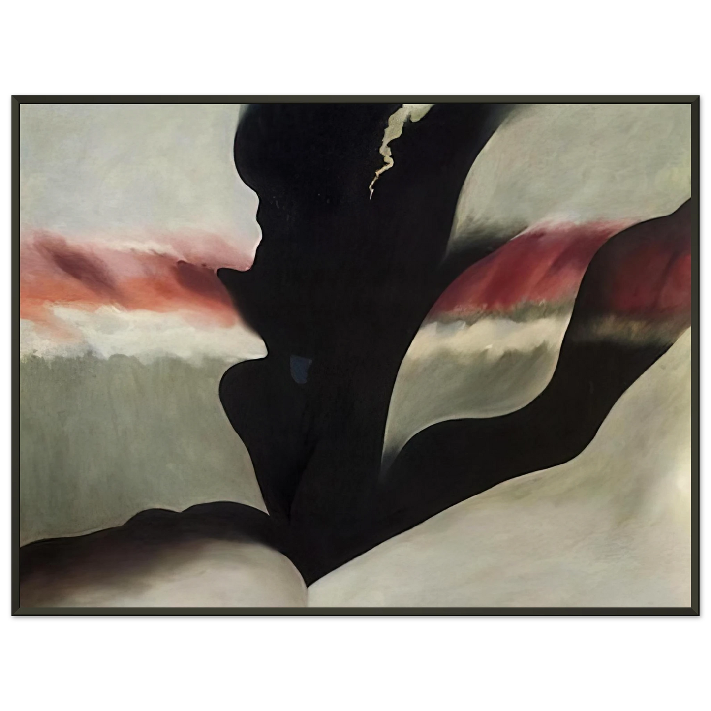 Georgia OKeeffe Black Place Green Framed Art Print - Aluminum Frame - 70x100 cm / 28x40 inches