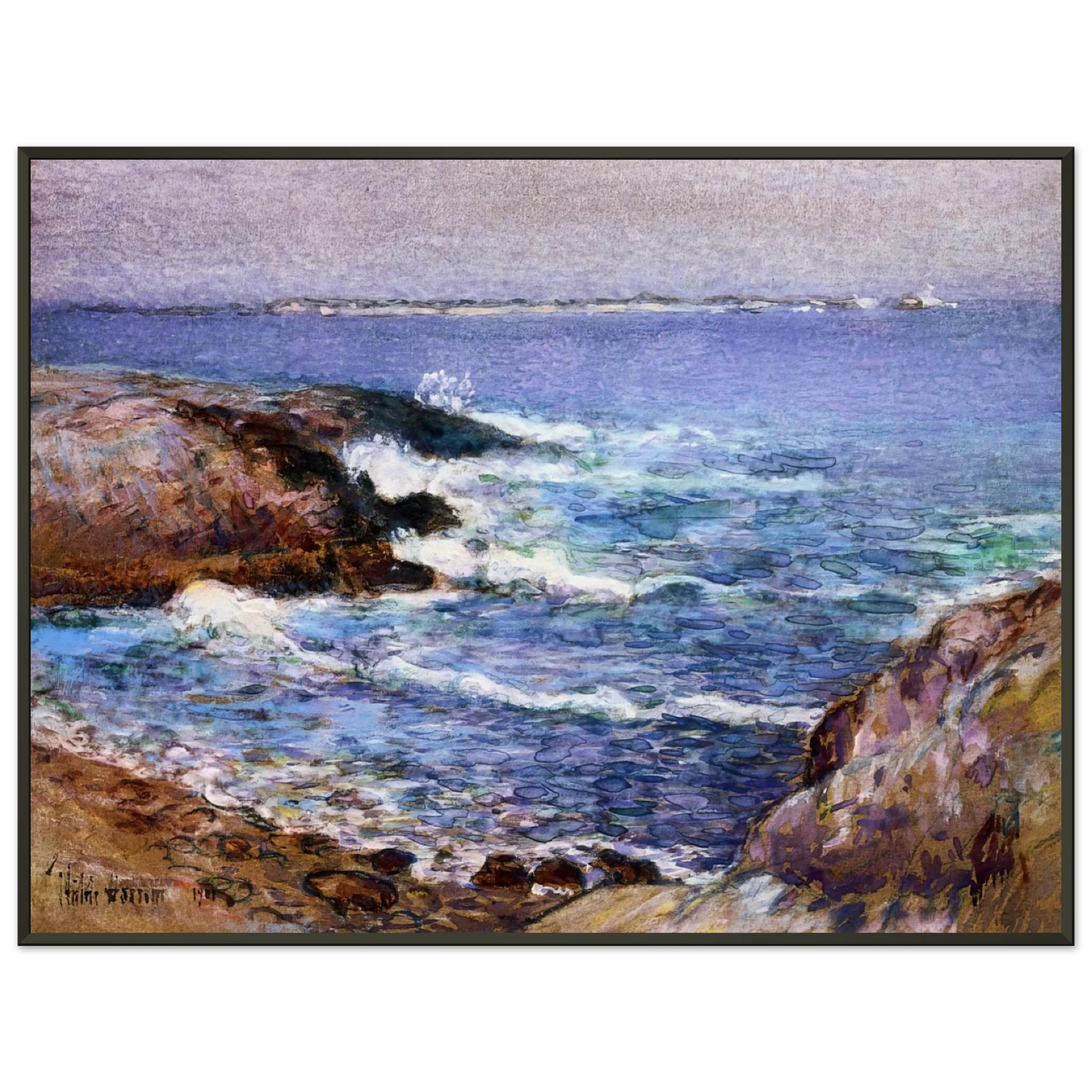 Childe Hassam Cannon Beach Oregon Framed Art Print - Aluminum Frame - 40x50 cm / 16x20 inches