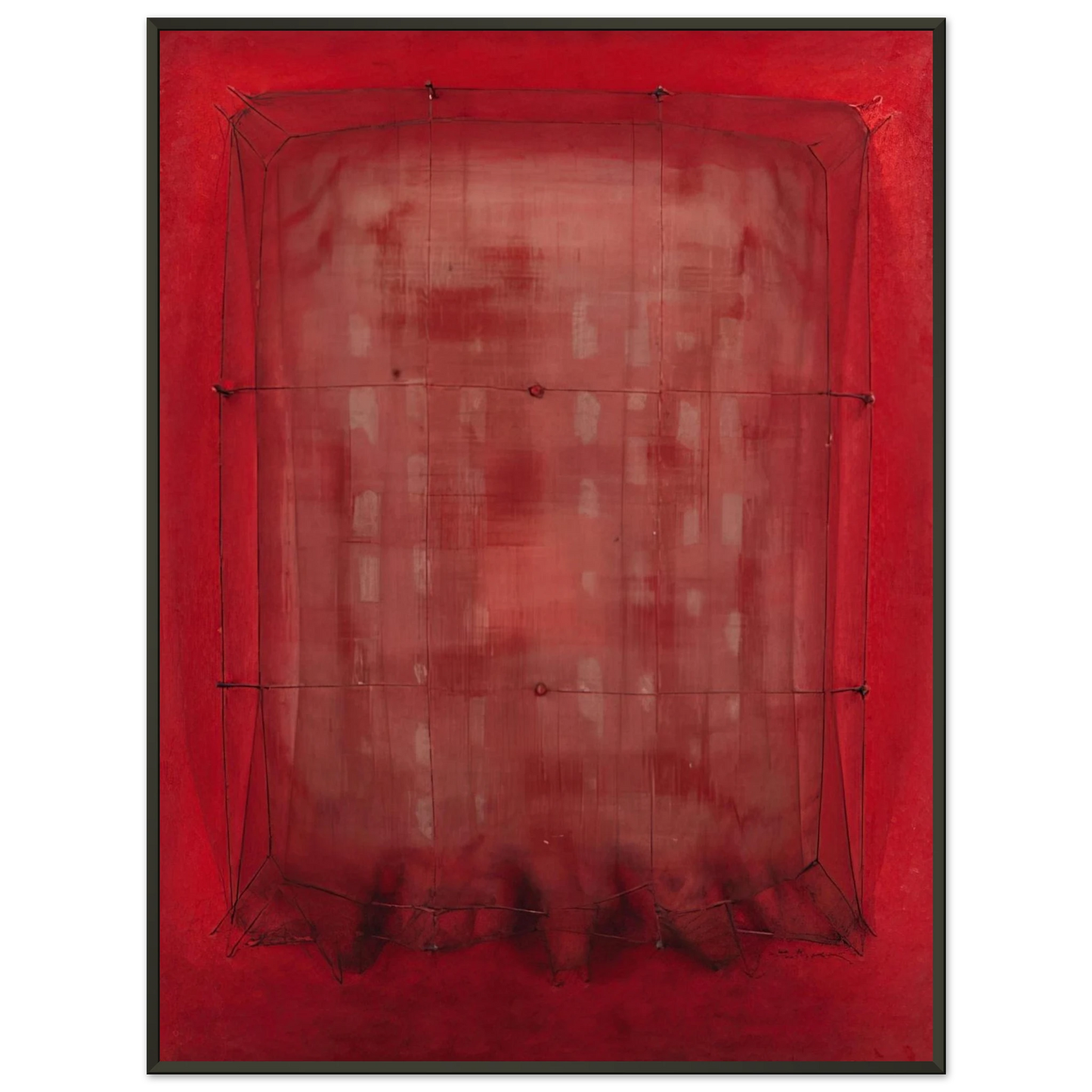 Manuel Rivera Espejo vestido de rojo Art Informel Framed Art Print - Aluminum Frame - 60x80 cm / 24x32 inches