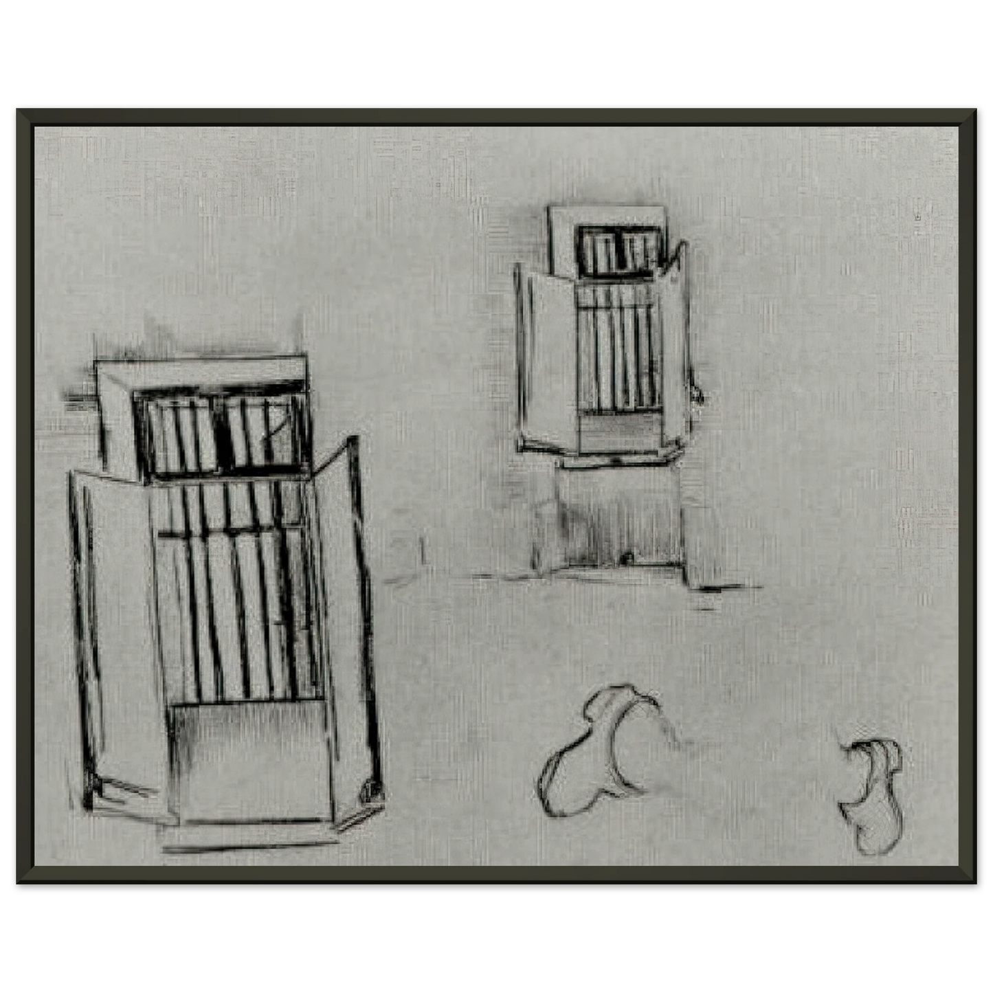 Vincent van Gogh Barred Windows Framed Art Print - Aluminum Frame - 60x80 cm / 24x32 inches