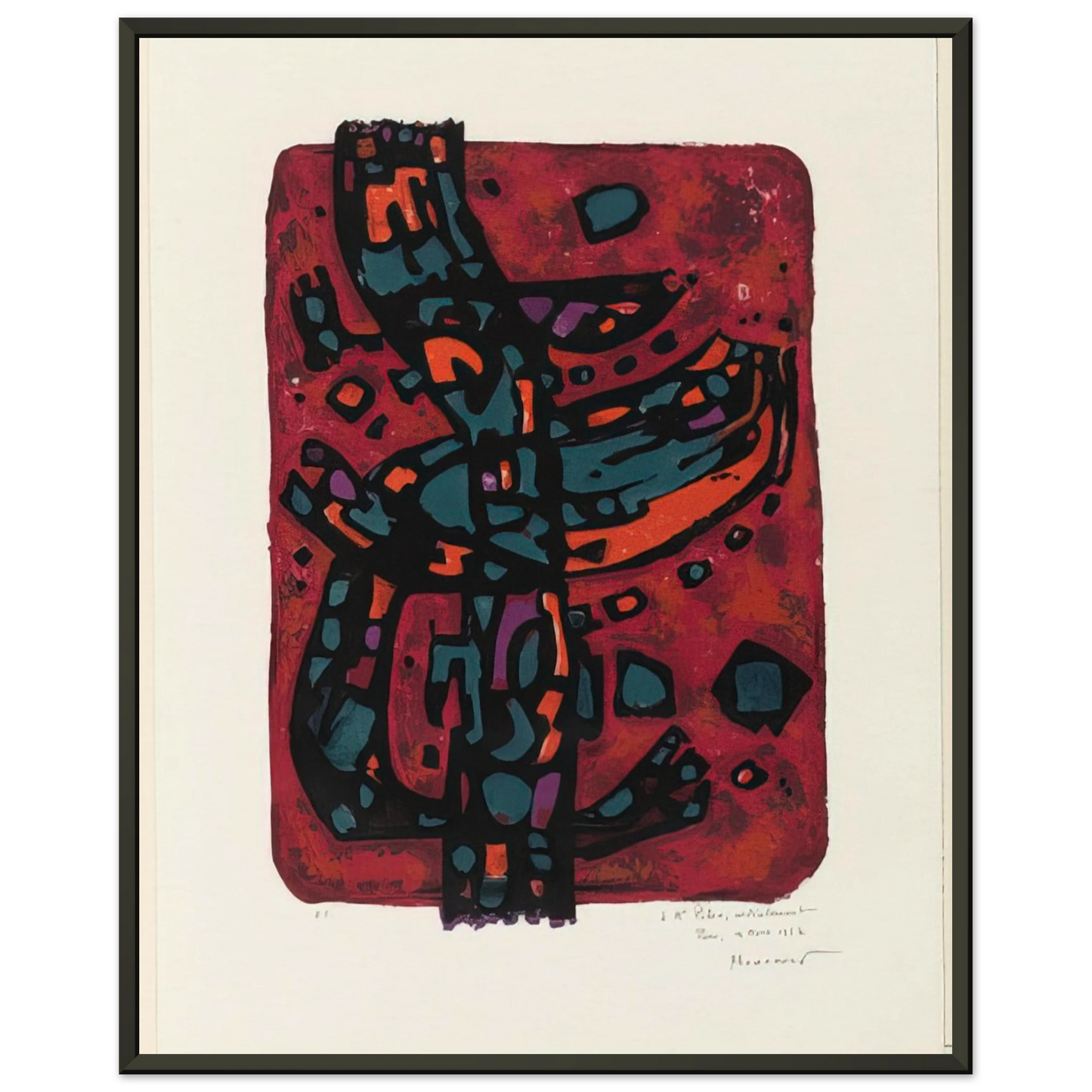 Alfred Manessier Living Flame 1954 Framed Art Print - Aluminum Frame - 70x100 cm / 28x40 inches