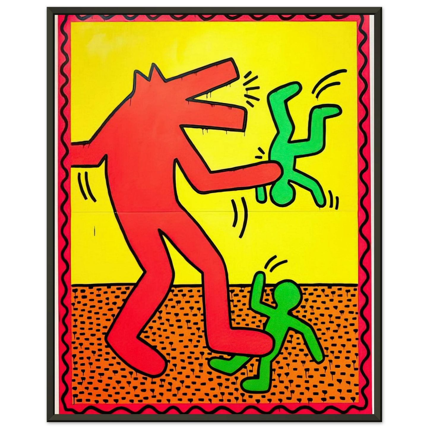 Keith Haring UNTITLED 1982 1 Framed Art Print - Aluminum Frame - 40x50 cm / 16x20 inches