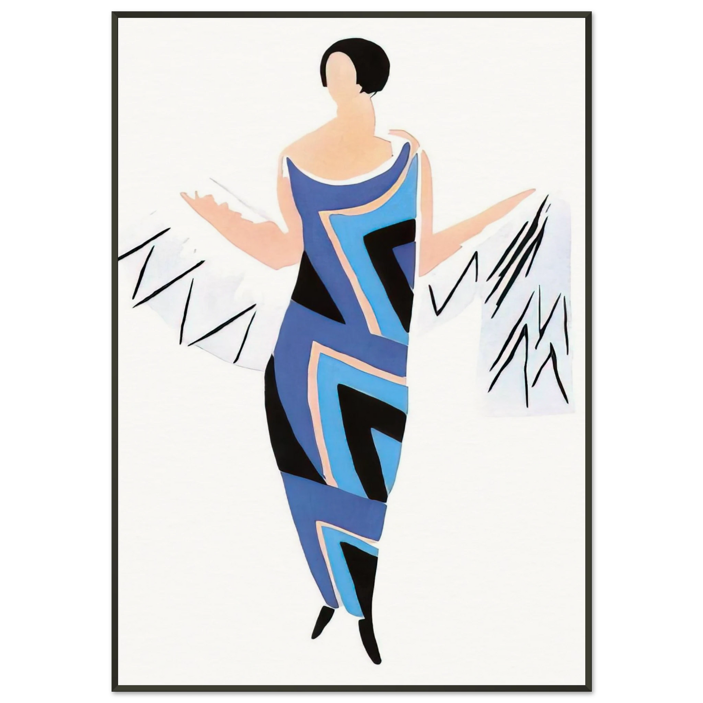 Sonia Delaunay FASHION ILLUSTRATION 4 Framed Art Print - Aluminum Frame - 21x29.7 cm / 8x12"