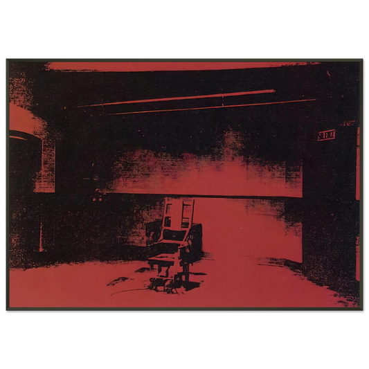 Andy Warhol  Early electric chair Framed Art Print  - Aluminum Frame - 21x29.7 cm / 8x12"