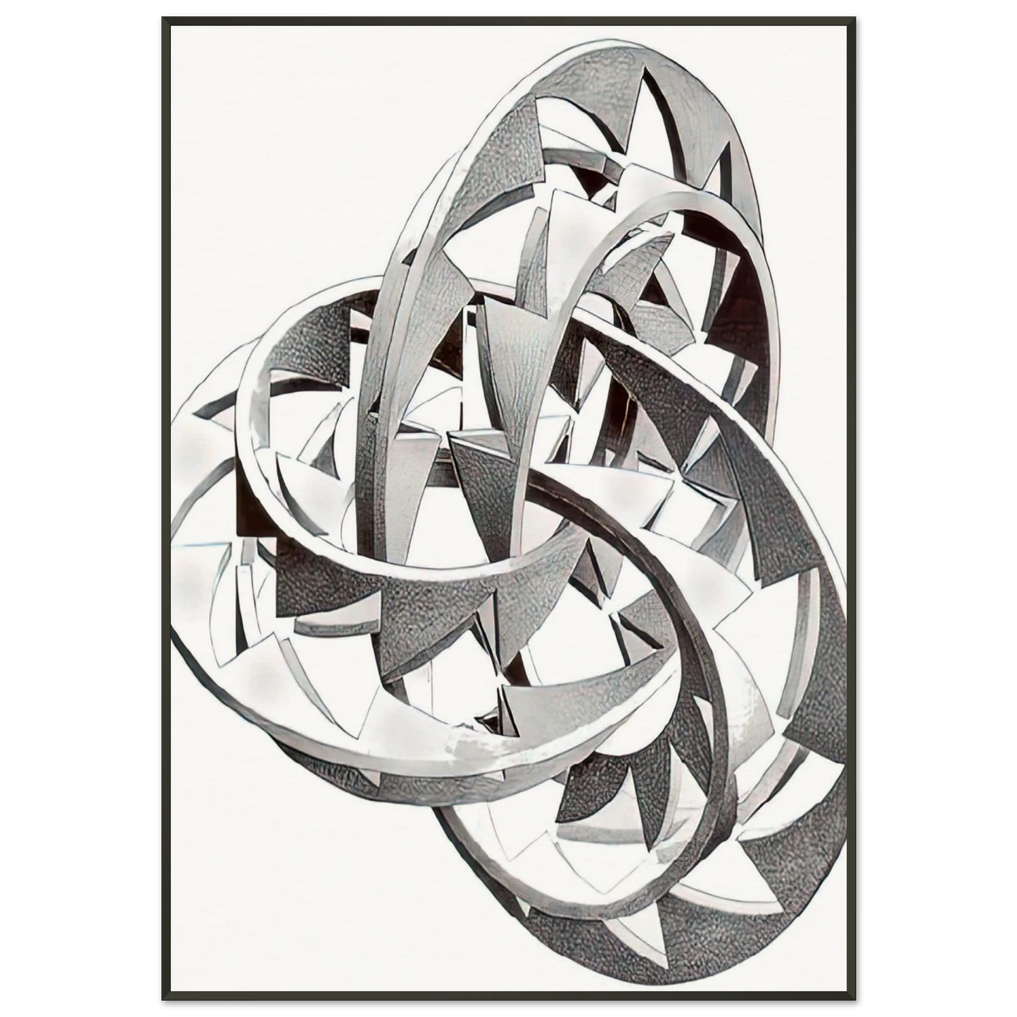 MC Escher  KNOT Framed Art Print  - Aluminum Frame - 21x29.7 cm / 8x12"