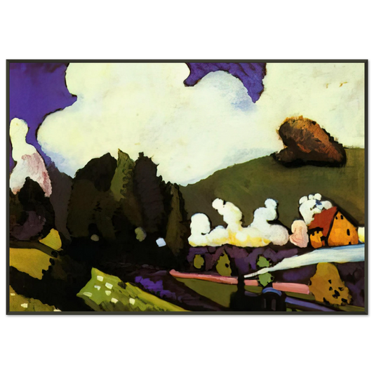 Wassily Kandinsky  LANDSCAPE WITH A STEAM LOCOMOTIVE 1909 Framed Art Print  - Aluminum Frame - 21x29.7 cm / 8x12"