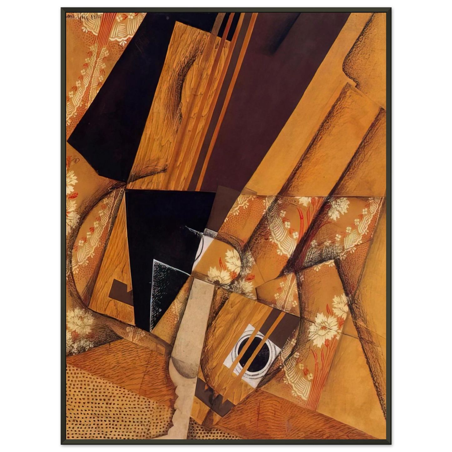 Juan Gris GUITAR AND GLASS 1914 Framed Art Print - Aluminum Frame - 40x50 cm / 16x20 inches