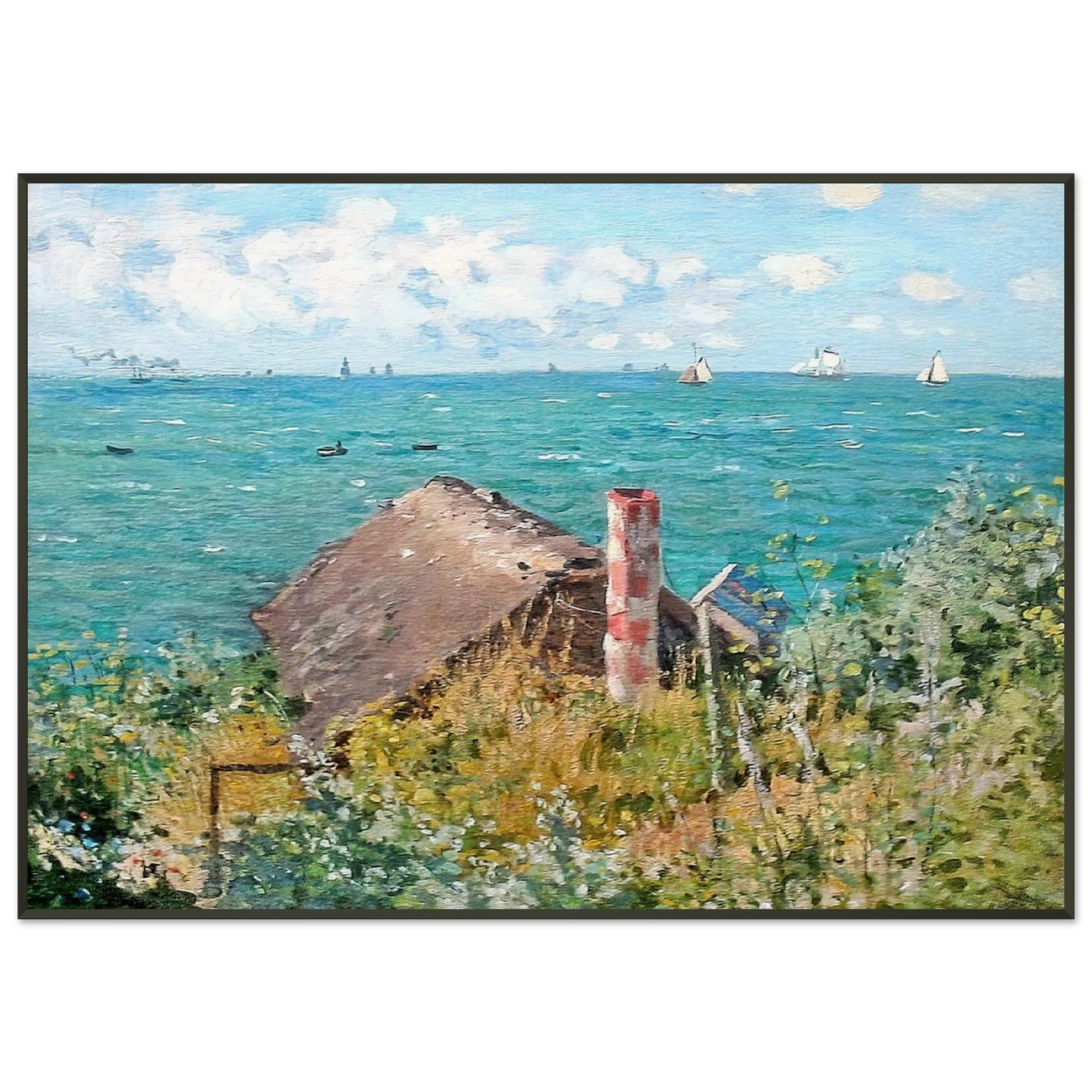 claude monet  The Cabin at SaintAdresse Framed Art Print  - Aluminum Frame - 21x29.7 cm / 8x12"