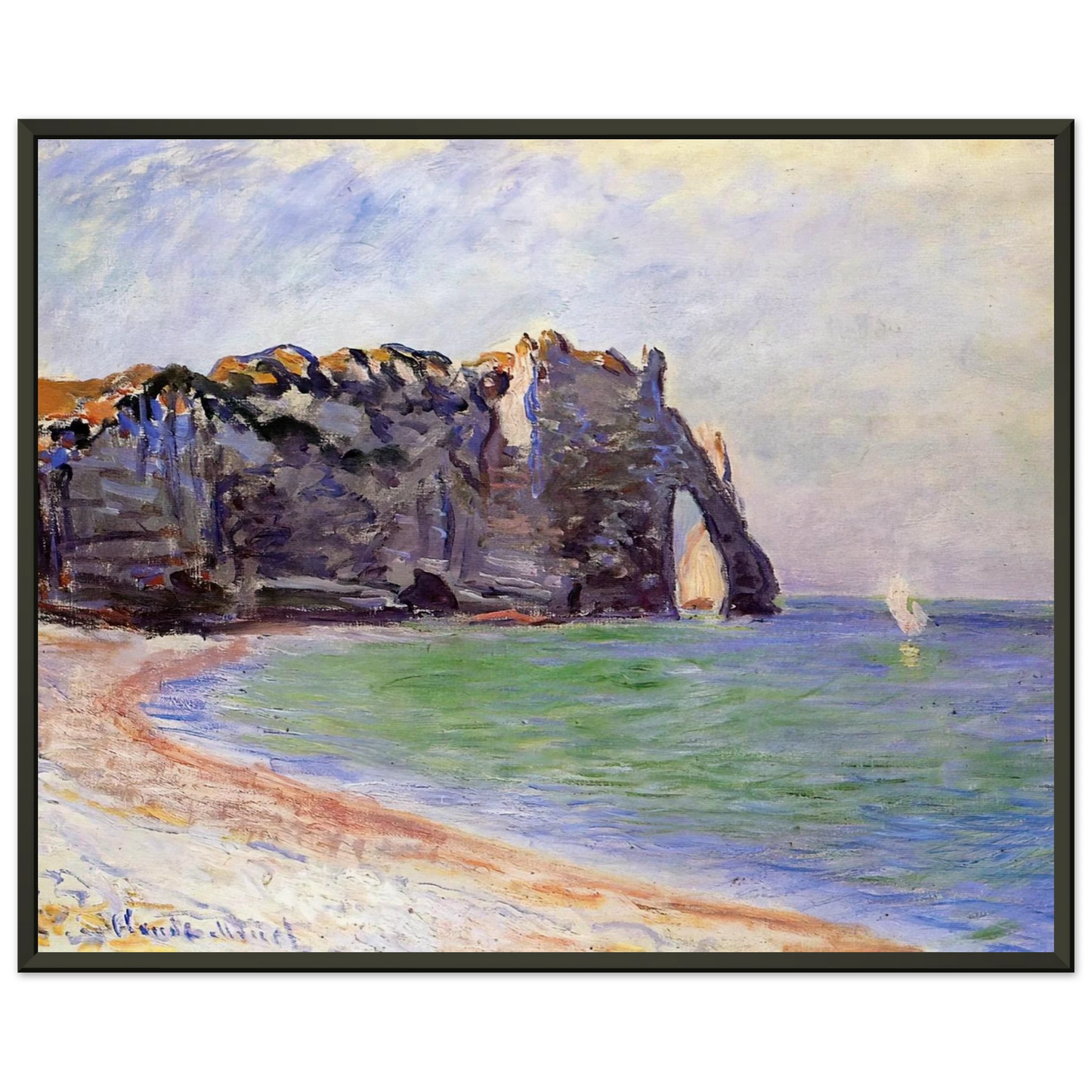 claude monet The Manneport Etretat the Porte dAval Framed Art Print - Aluminum Frame - 40x50 cm / 16x20 inches