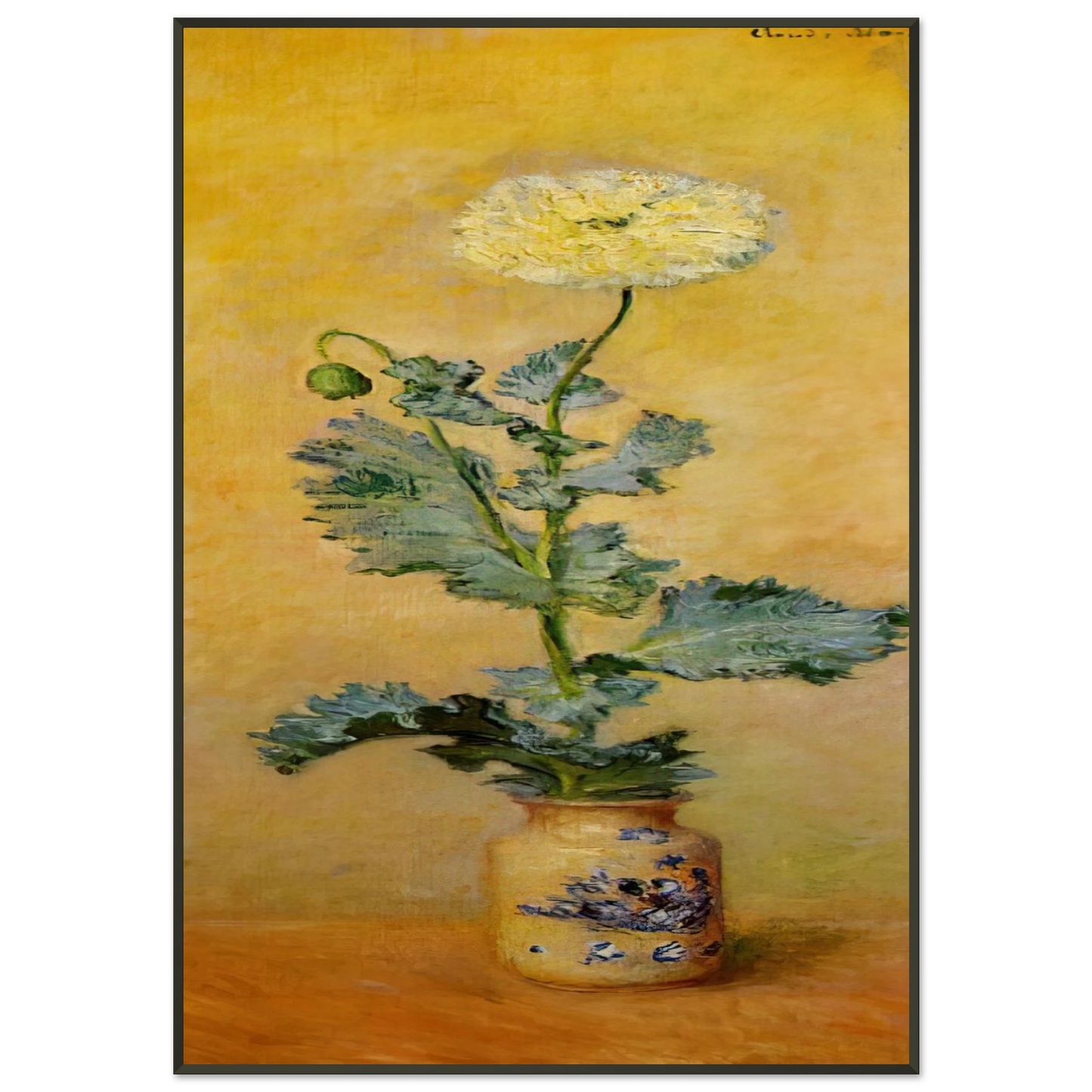 claude monet White Poppy Framed Art Print - Aluminum Frame - 21x29.7 cm / 8x12"