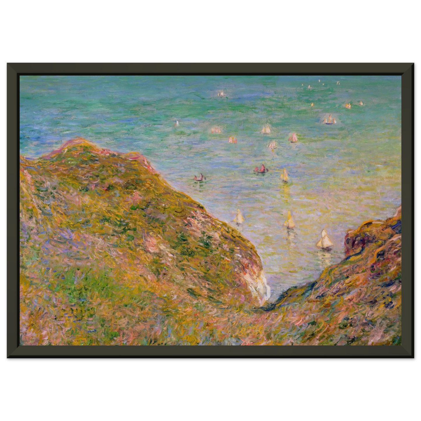 claude monet View from the Cliff at Pourville Bright Weather Framed Art Print - Aluminum Frame - 40x50 cm / 16x20 inches