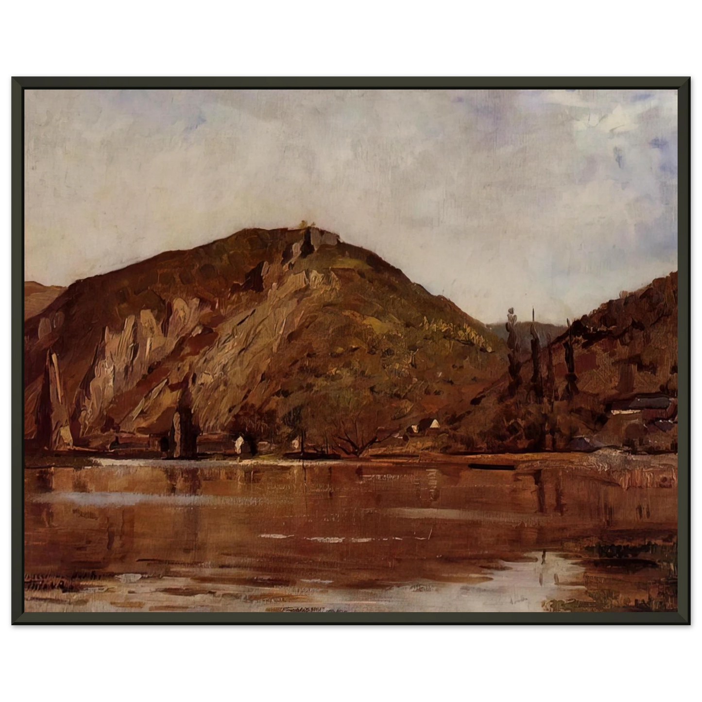 Theo van Rysselberghe MEUSE RIVER AROUND NAMUR 1880 Framed Art Print - Aluminum Frame - 60x80 cm / 24x32 inches