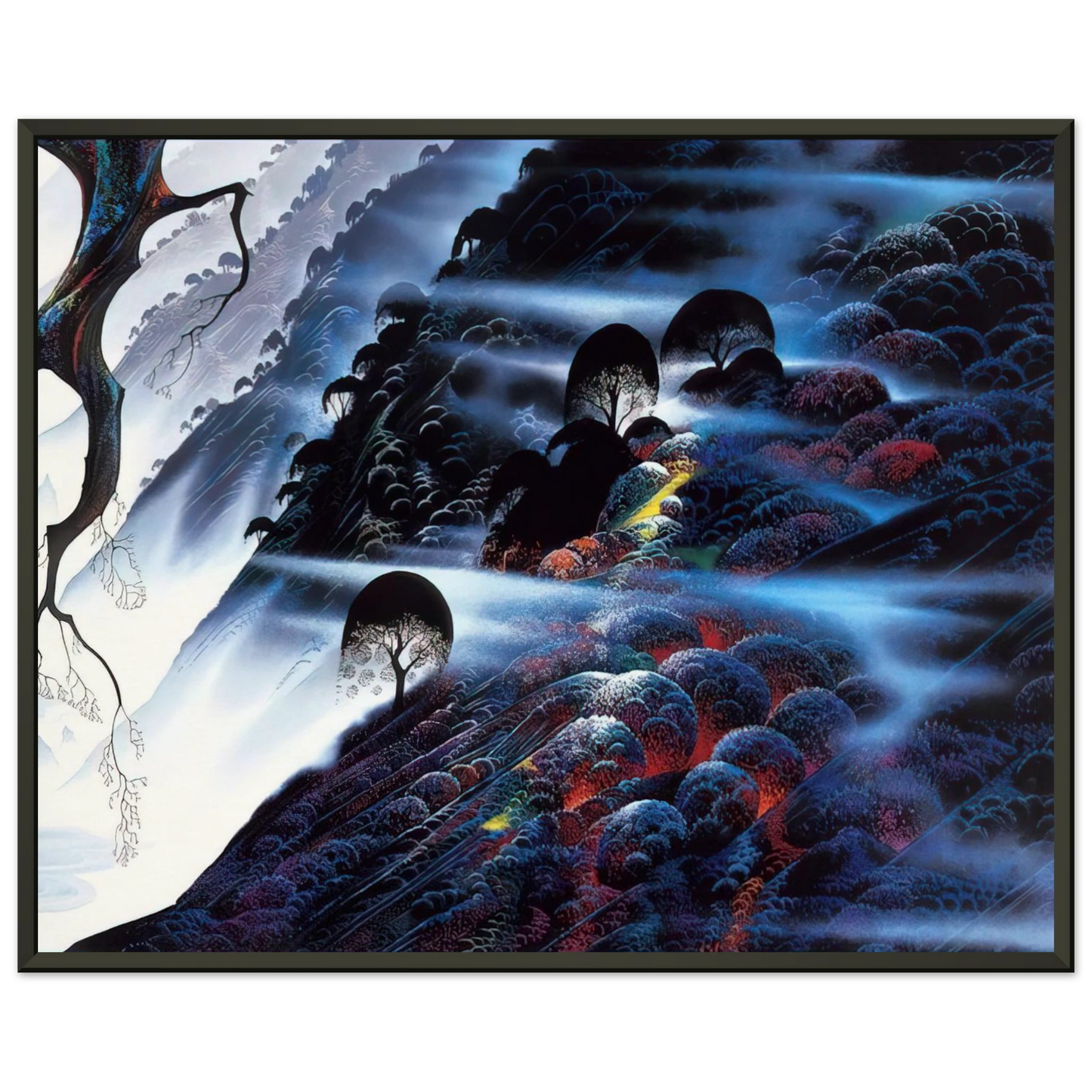 Eyvind Earle Blue Light Framed Art Print - Aluminum Frame - 40x50 cm / 16x20 inches