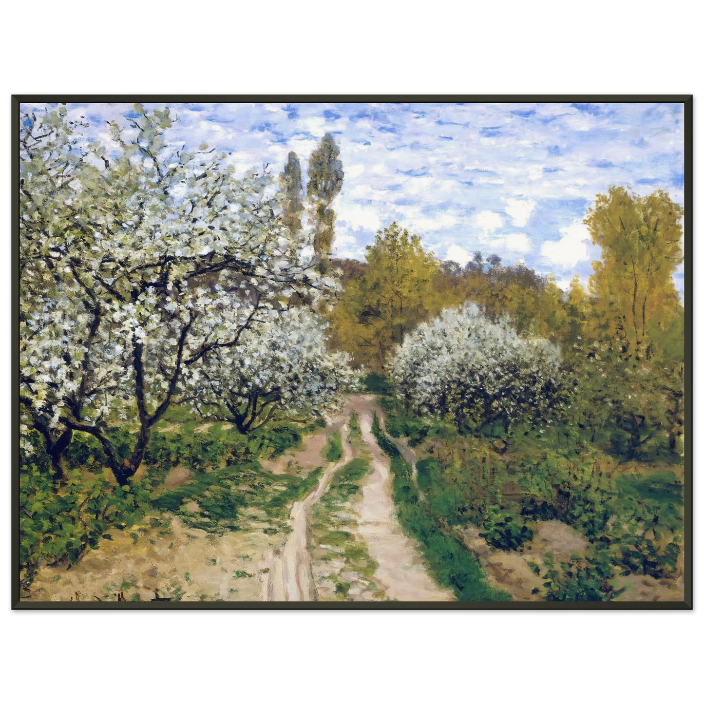 claude monet Trees in Bloom Framed Art Print - Aluminum Frame - 70x100 cm / 28x40 inches