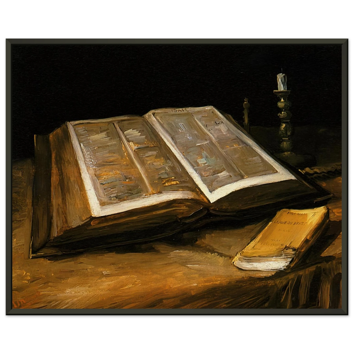 Vincent van Gogh  Still Life with Bible Framed Art Print  - Aluminum Frame - 70x100 cm / 28x40 inches