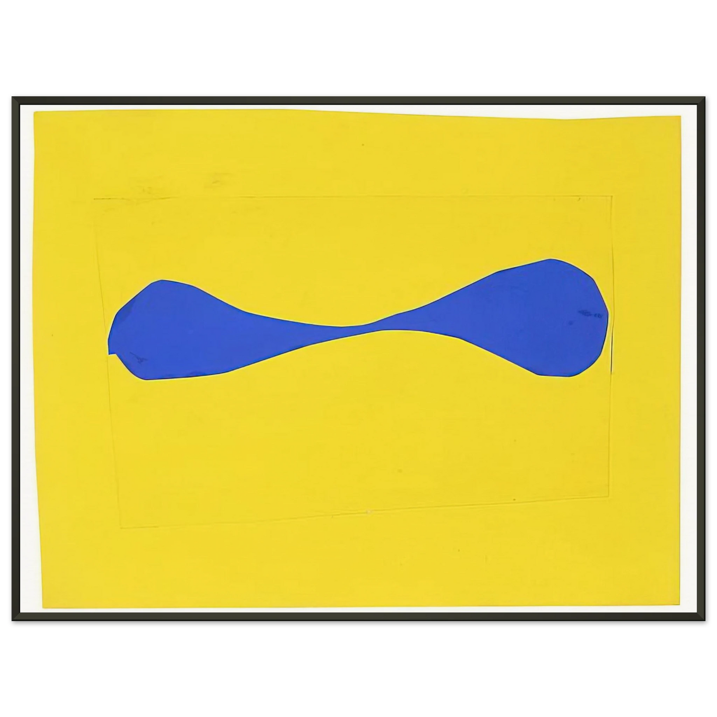 Ellsworth Kelly Blue Form on Yellow Framed Art Print - Aluminum Frame - 70x100 cm / 28x40 inches