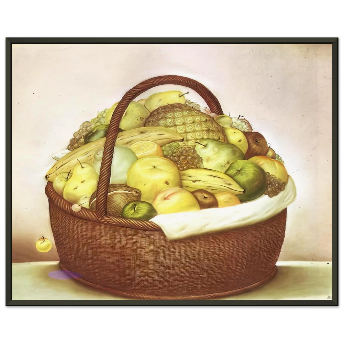 Fernando Botero FRUIT BASKET Framed Art Print - Aluminum Frame - 40x50 cm / 16x20 inches