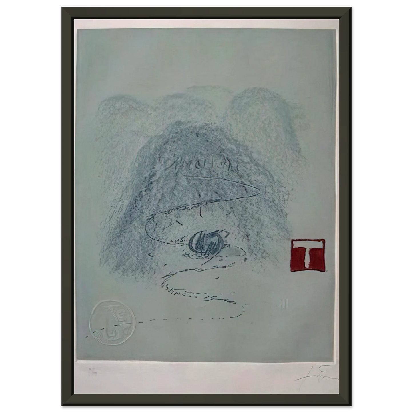 Antoni Tapies APARICIONS 3 1982 Framed Art Print - Aluminum Frame - 40x50 cm / 16x20 inches
