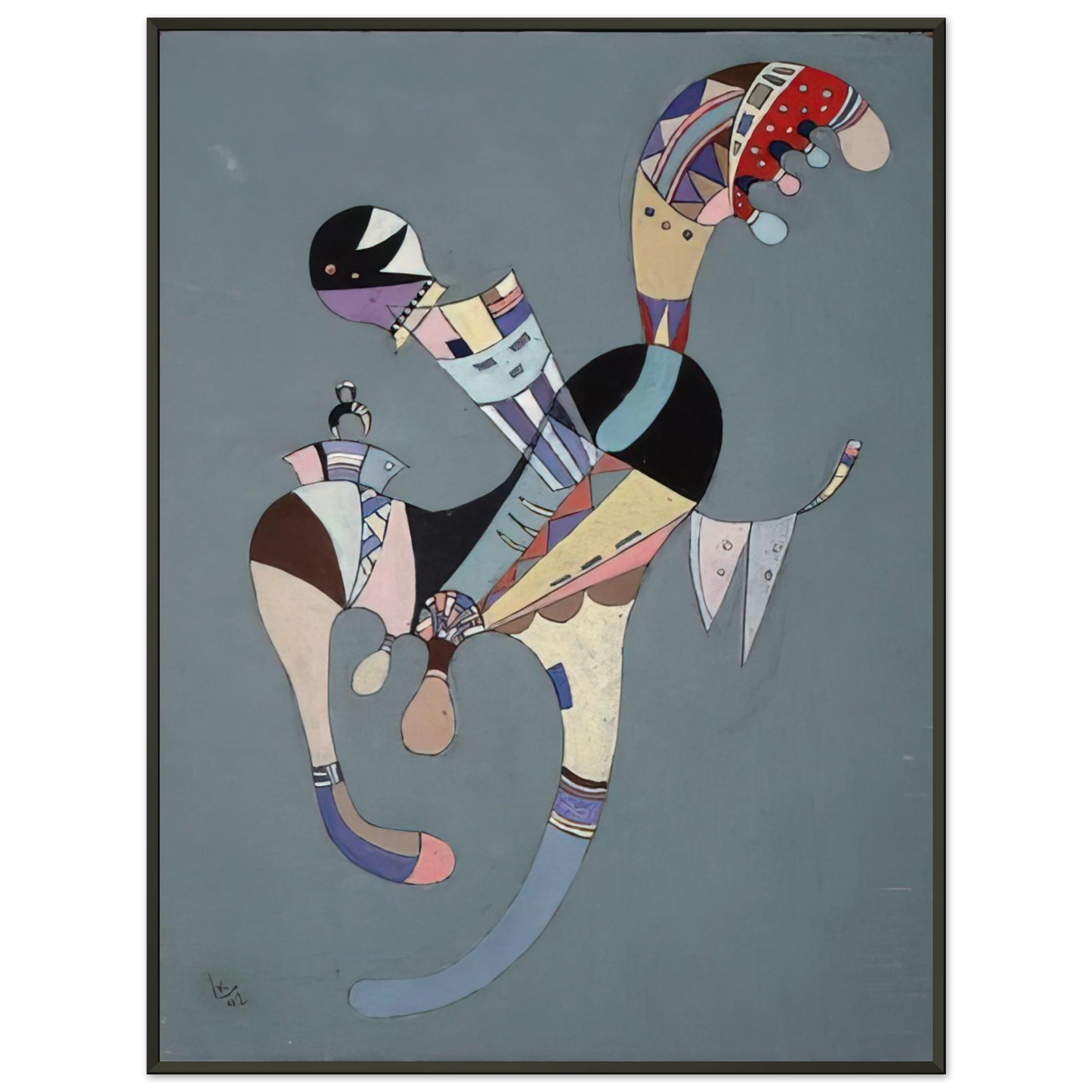 Wassily Kandinsky  A FLOATING FIGURE 1942 Framed Art Print  - Aluminum Frame - 40x50 cm / 16x20 inches