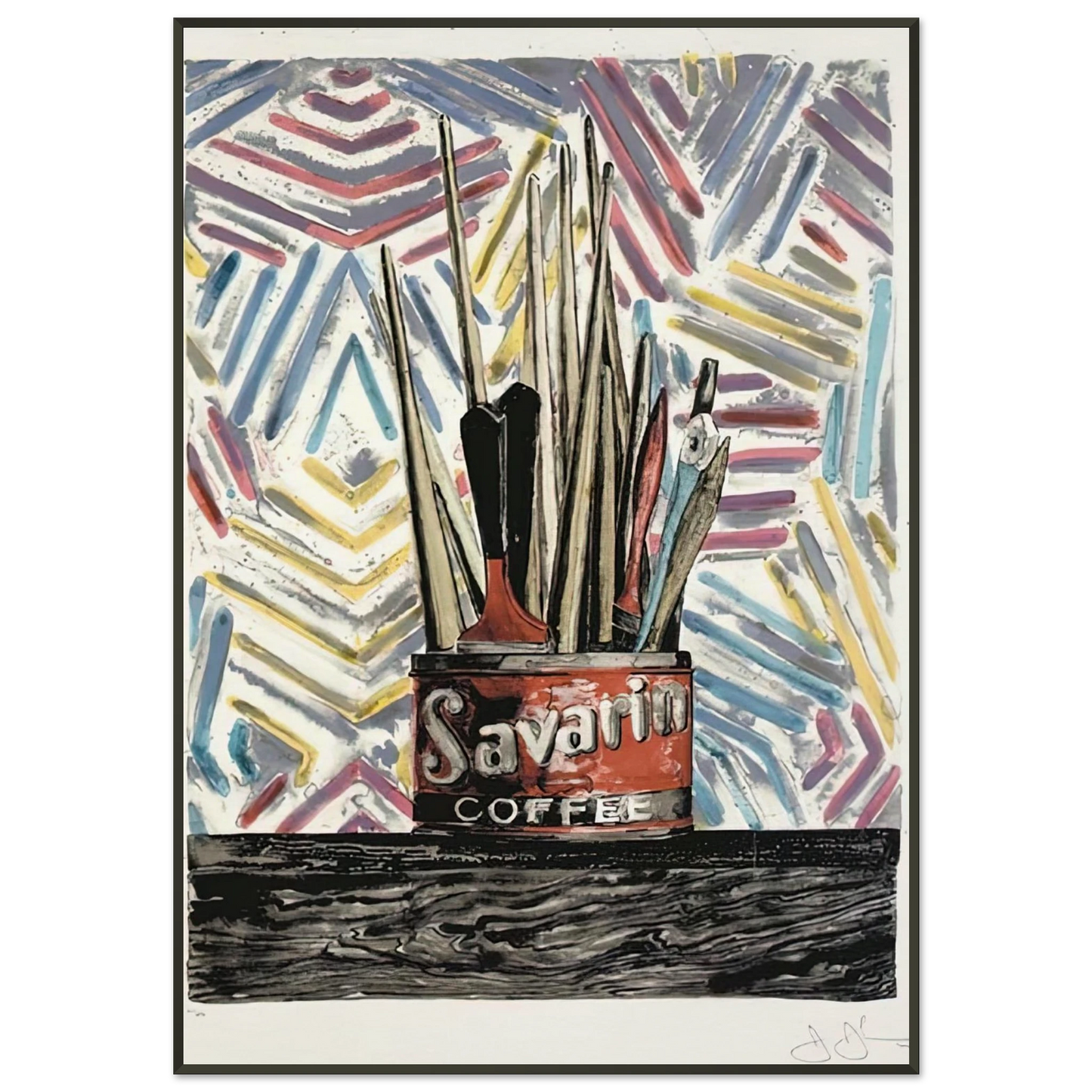 Jasper Johns SAVARIN ULAE 183 Framed Art Print - Aluminum Frame - 21x29.7 cm / 8x12"