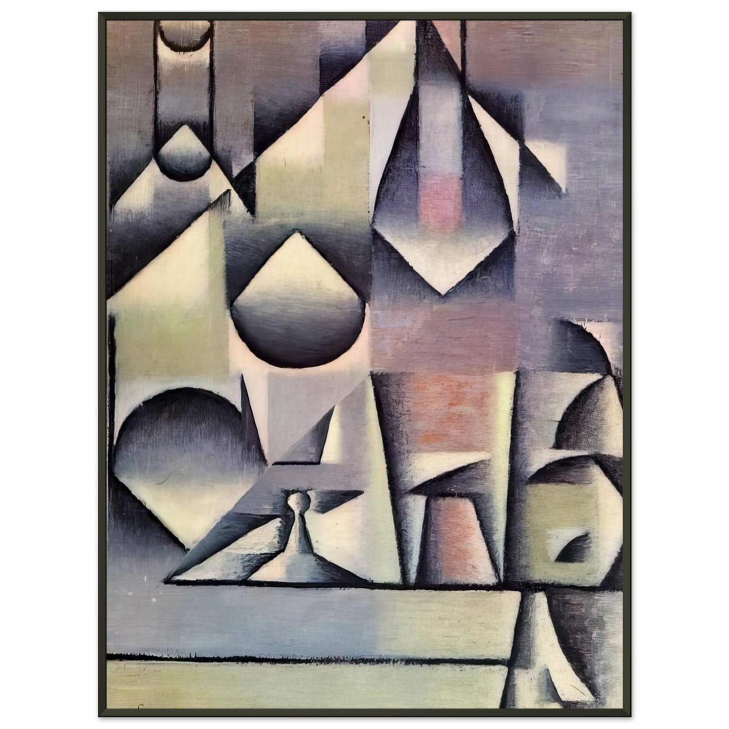Juan Gris  BOTTLE AND PITCHER Framed Art Print  - Aluminum Frame - 40x50 cm / 16x20 inches