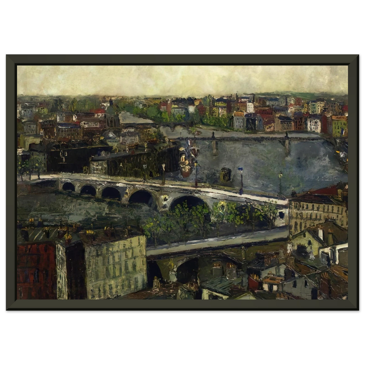 Maurice Utrillo THE BRIDGES OF TOULOUSE Framed Art Print - Aluminum Frame - 70x100 cm / 28x40 inches