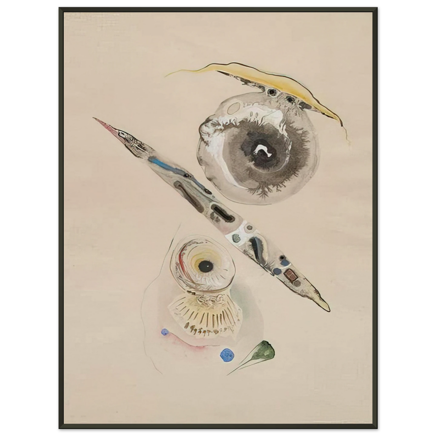 Rudolf Bauer UNTITLED Framed Art Print - Aluminum Frame - 70x100 cm / 28x40 inches