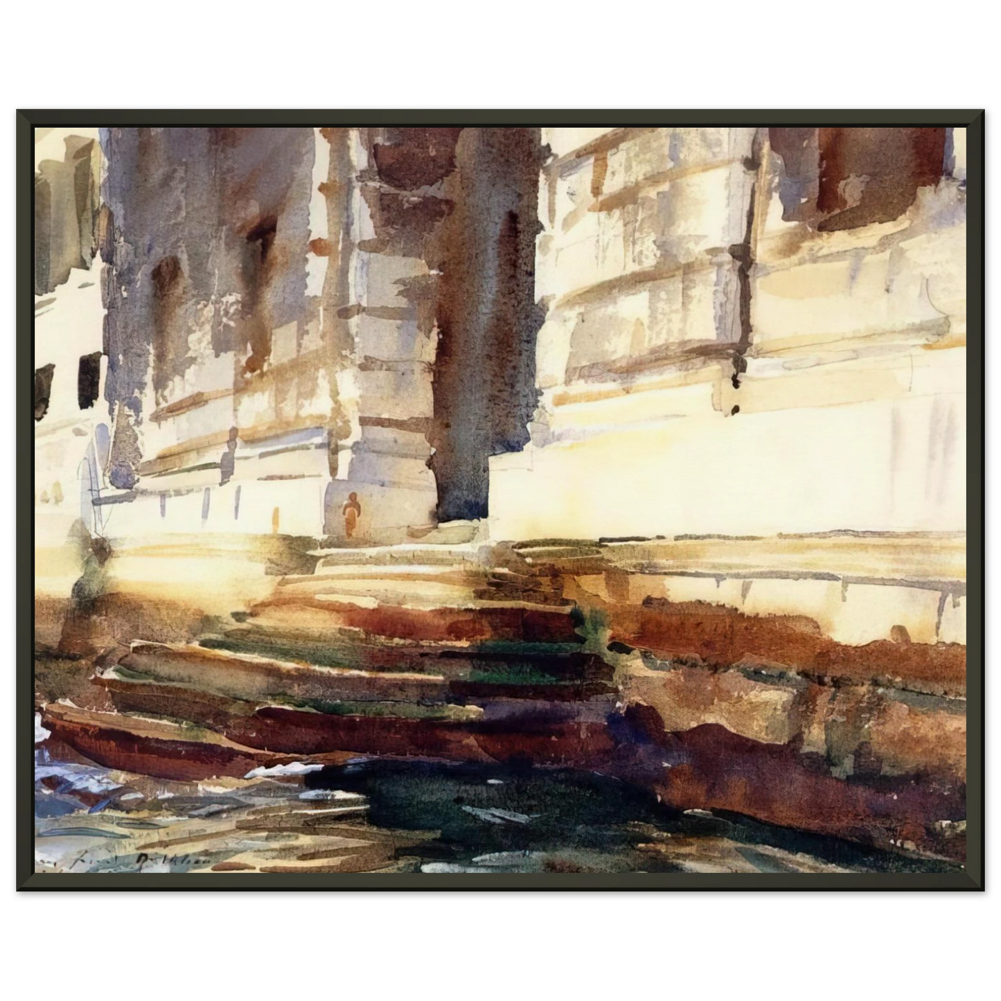 John Singer Sargent Steps of a Palace Framed Art Print - Aluminum Frame - 40x50 cm / 16x20 inches