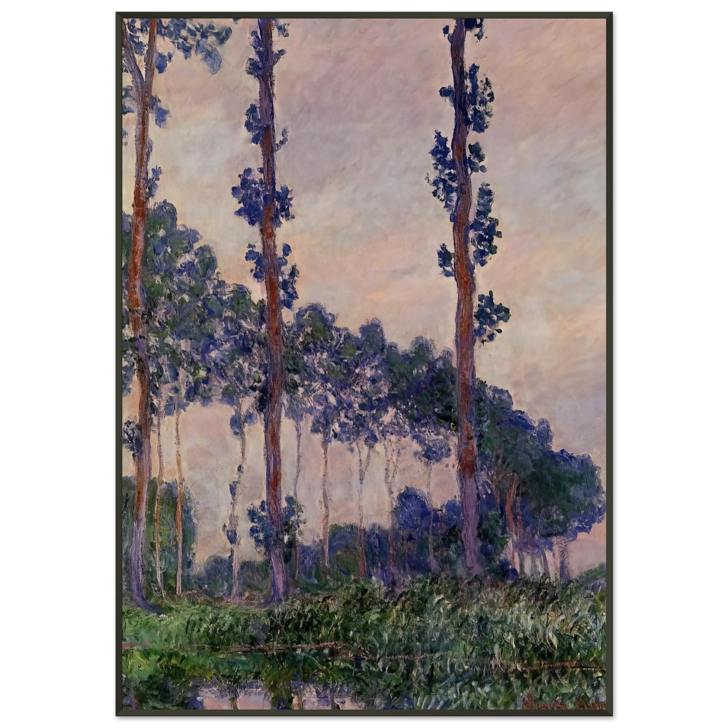 claude monet Three Trees in Grey Weather Framed Art Print - Aluminum Frame - 21x29.7 cm / 8x12"
