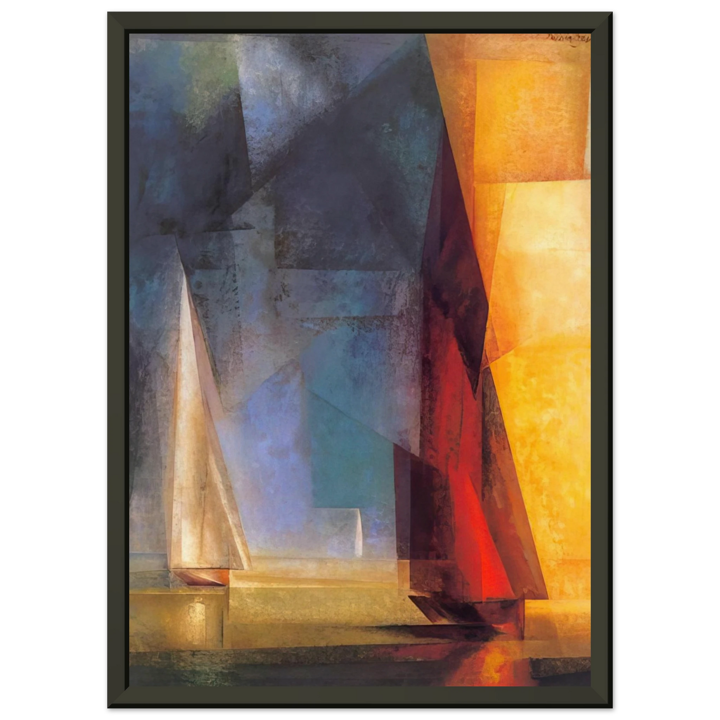 Lyonel Feininger STILLER TAG AM MEER III 1929 Framed Art Print - Aluminum Frame - 40x50 cm / 16x20 inches