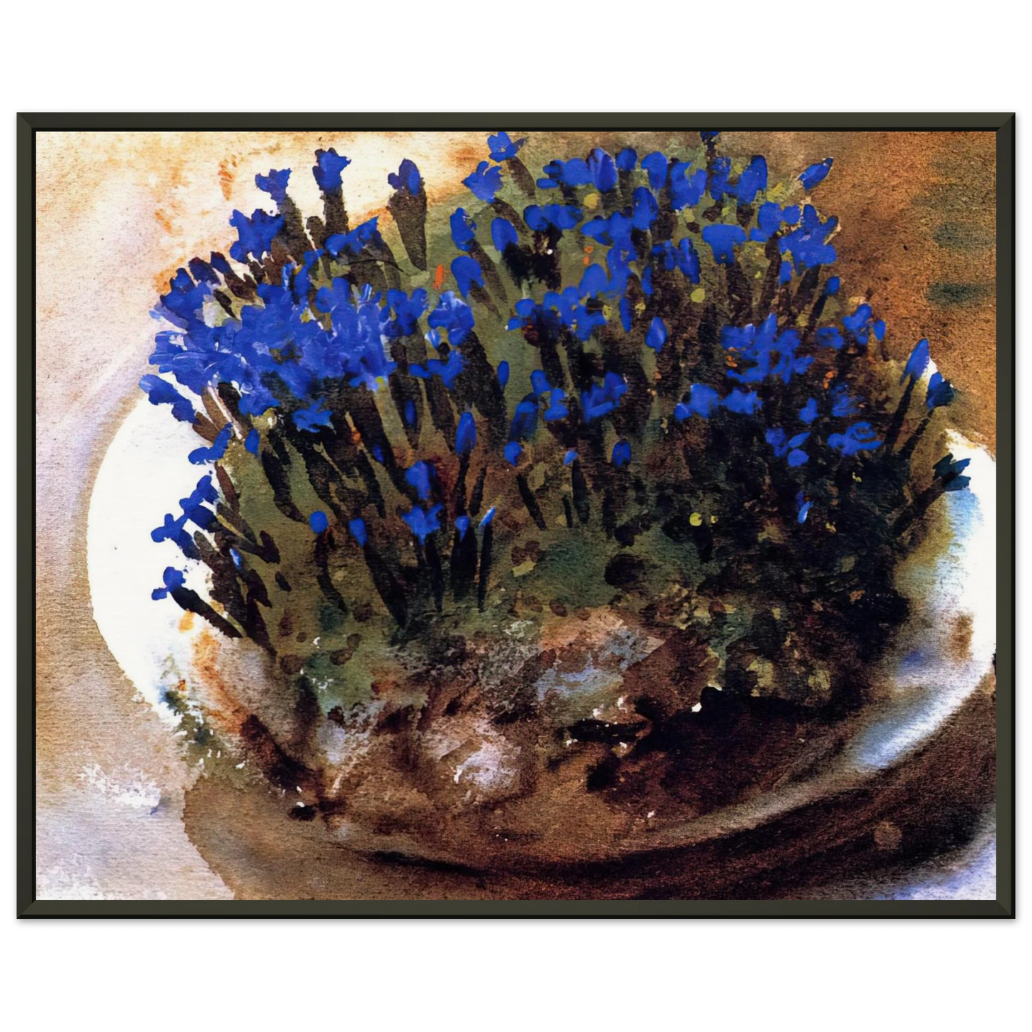 John Singer Sargent Blue Gentians Framed Art Print - Aluminum Frame - 40x50 cm / 16x20 inches