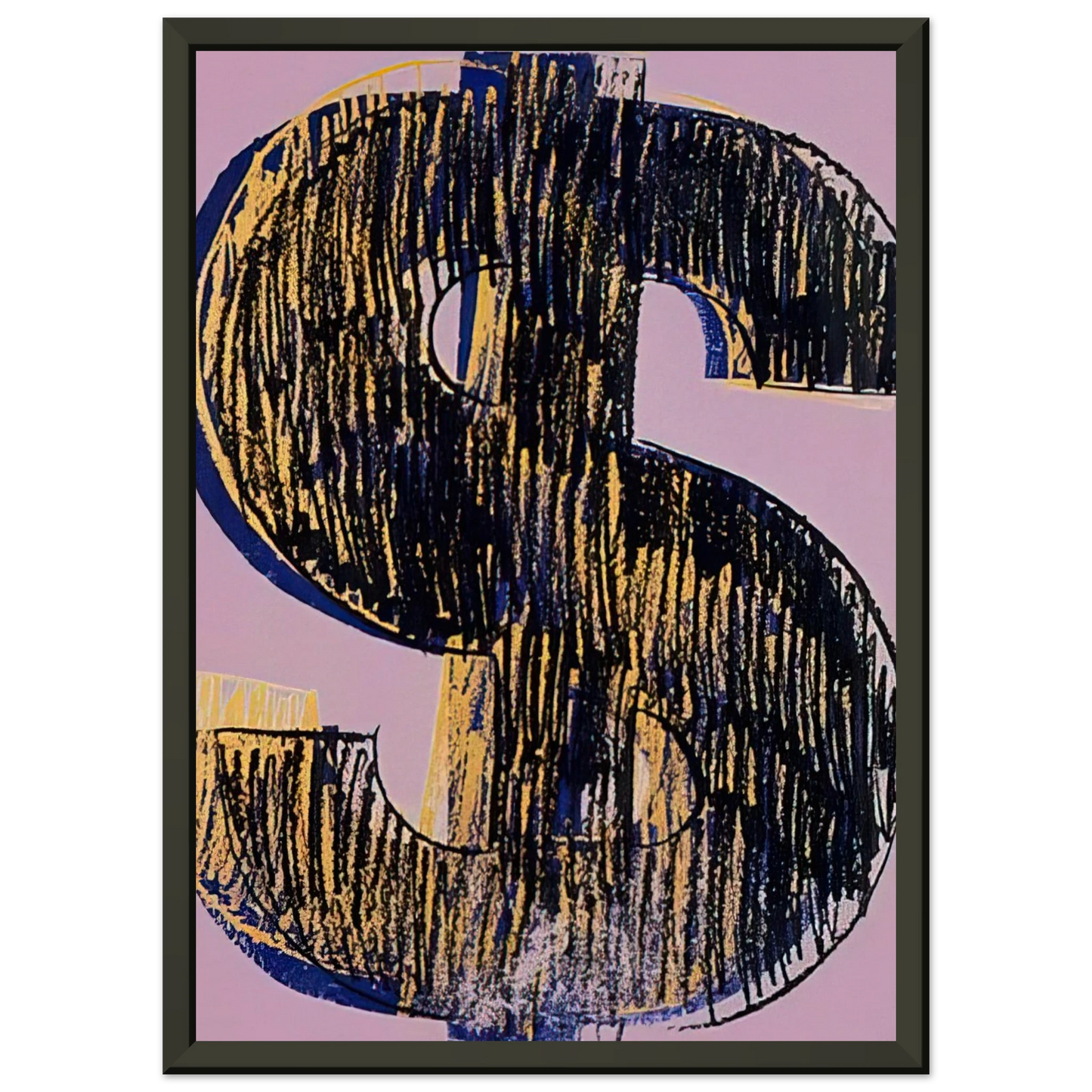 Andy Warhol Dollar Sign Framed Art Print - Aluminum Frame - 70x100 cm / 28x40 inches