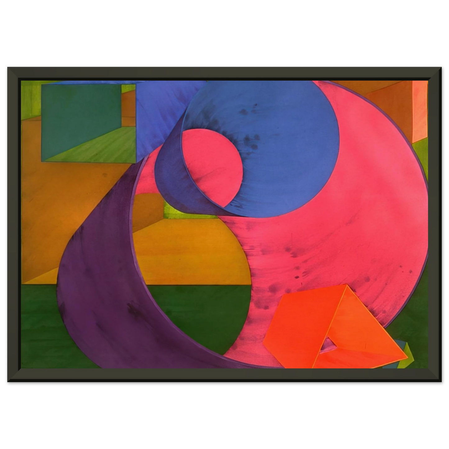 Al Held Indigo Framed Art Print - Aluminum Frame - 40x50 cm / 16x20 inches